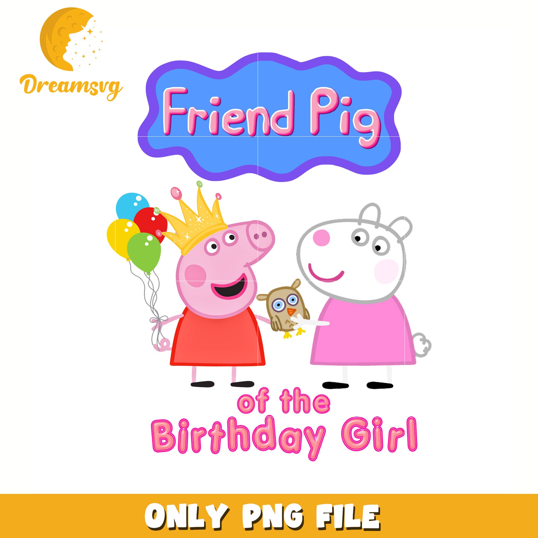 Friend pig of the birthday girl png, peppa pig cartoon png, peppa pig png
