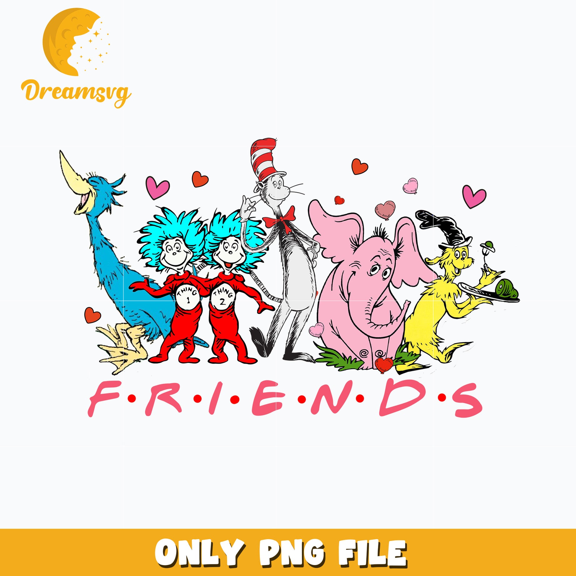 Dr seuss friends love valentine png