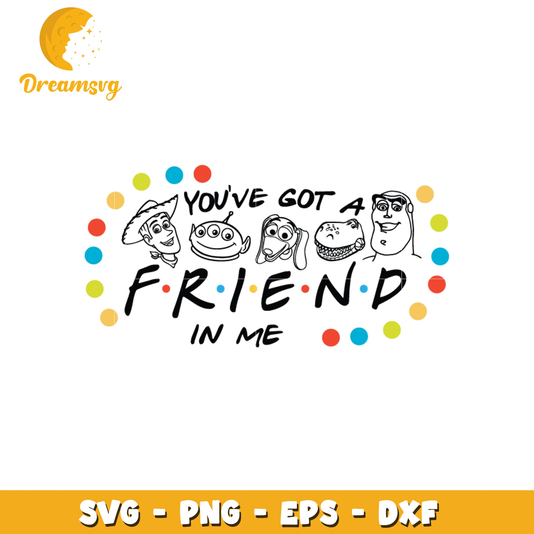 Friendship Quote SVG with Colorful Characters Design