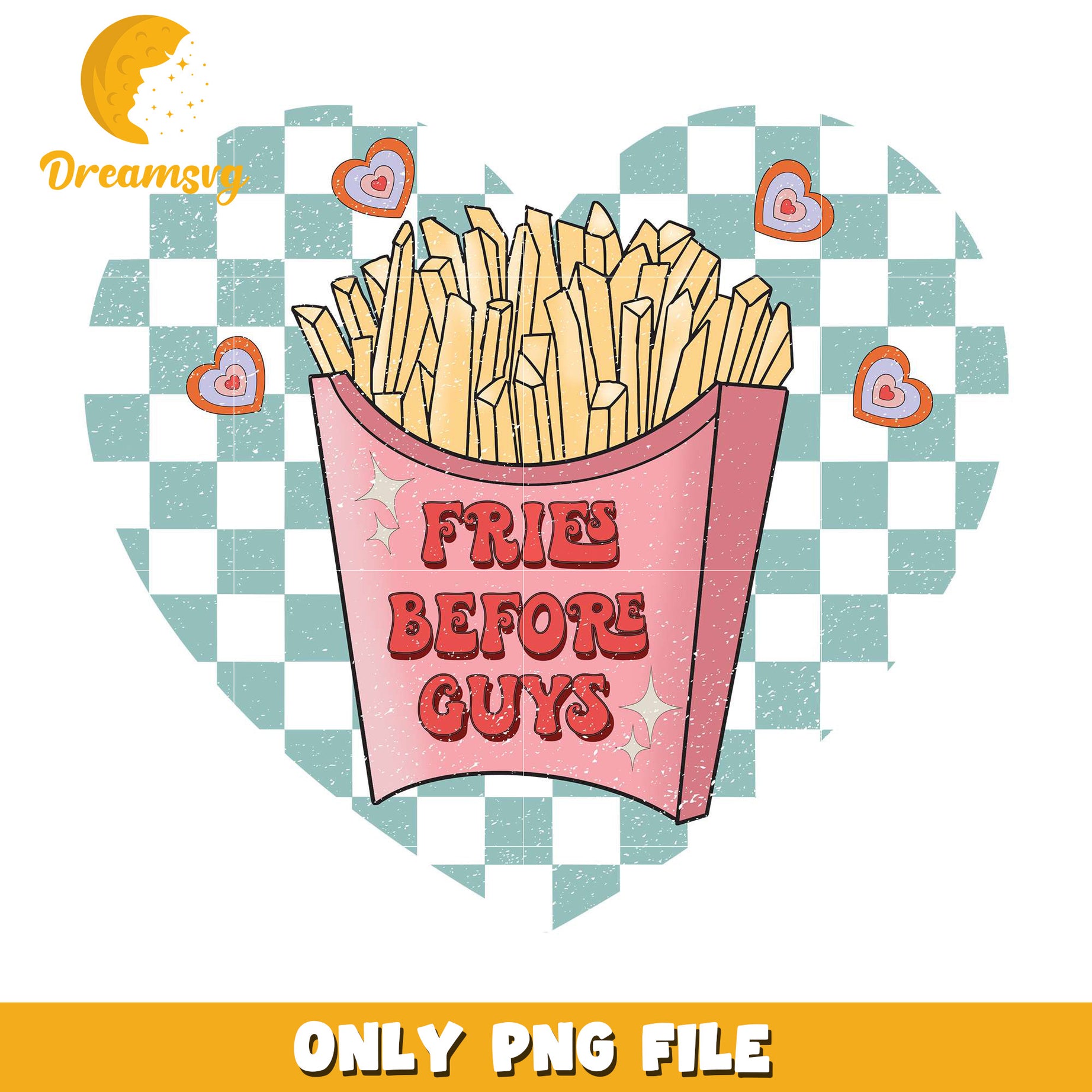 Fries before guy png, valentine retro png, valentine png