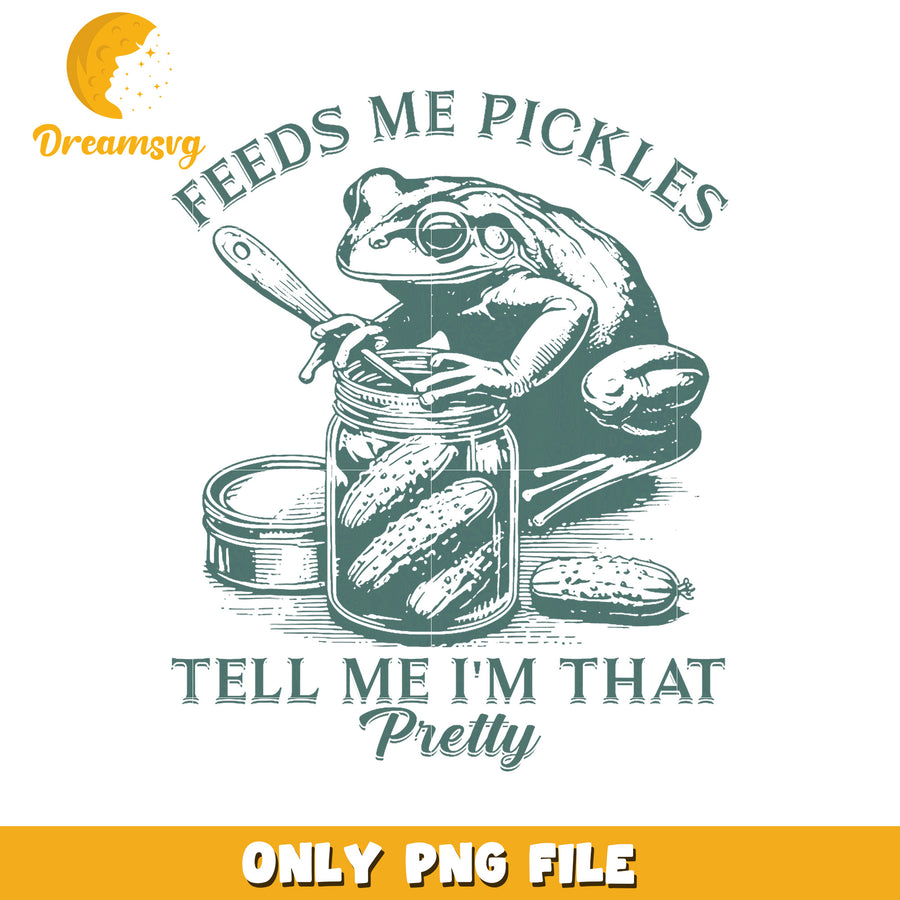 Frog Pickles PNG Feeds Me Pickles Design