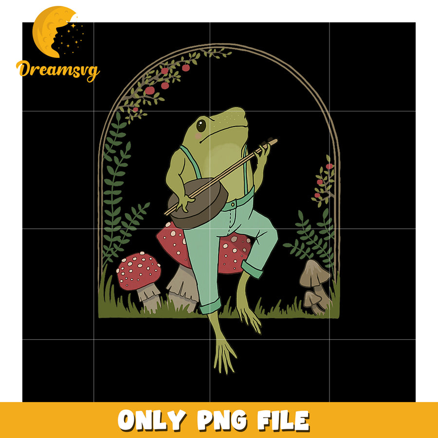 Frog Playing Banjo PNG Sublimation Design