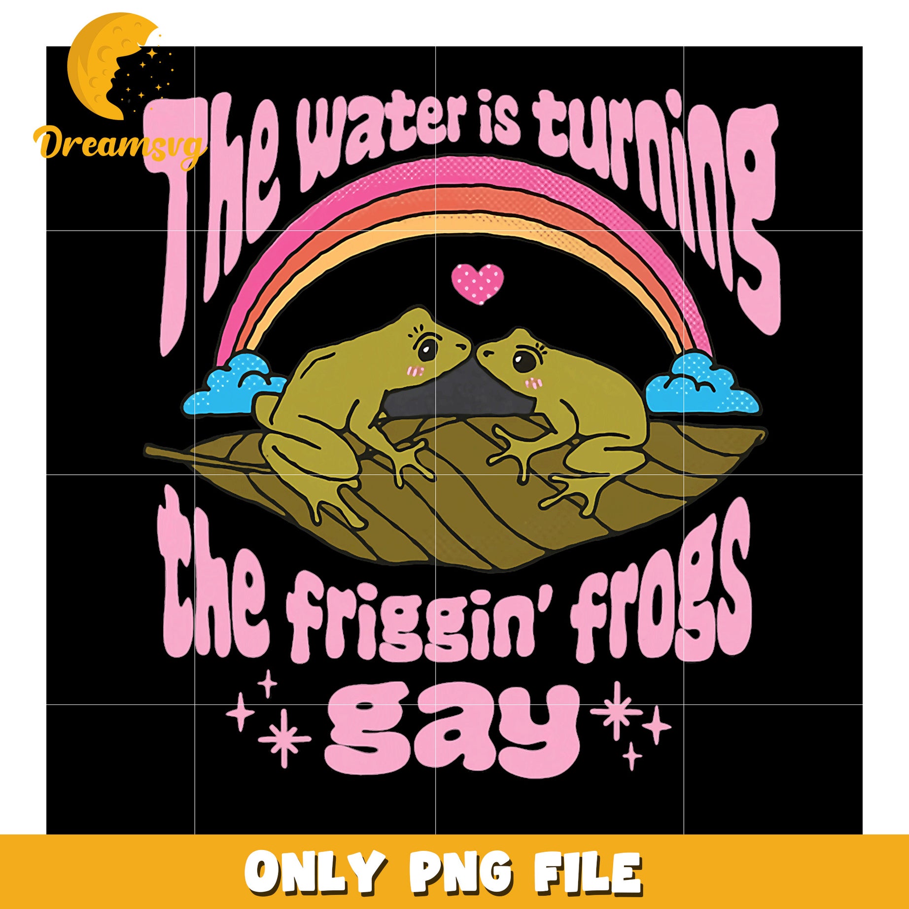 Frogs Rainbow PNG Sublimation Design