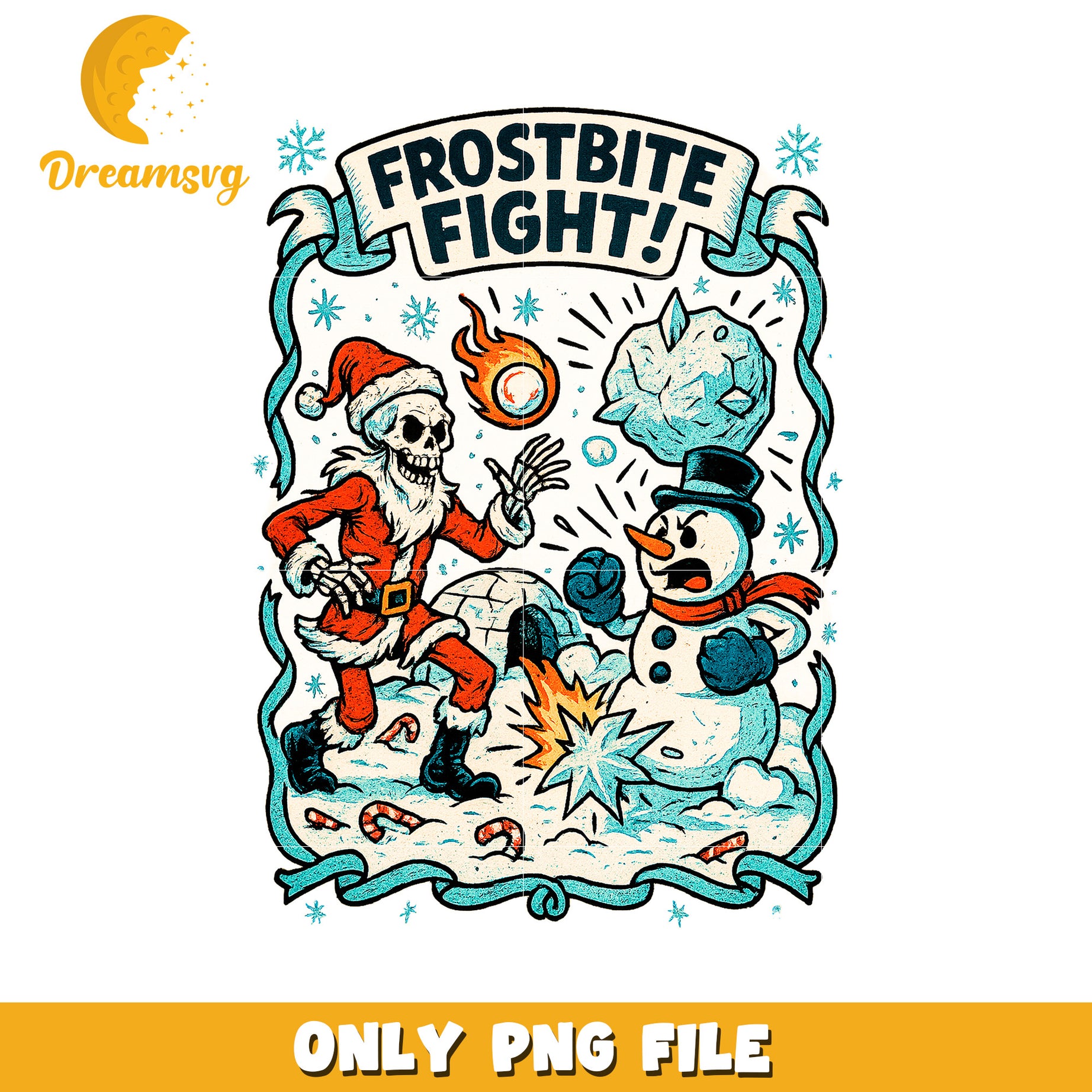 Frostbite fight png, christmas pajamas​ png, winter png