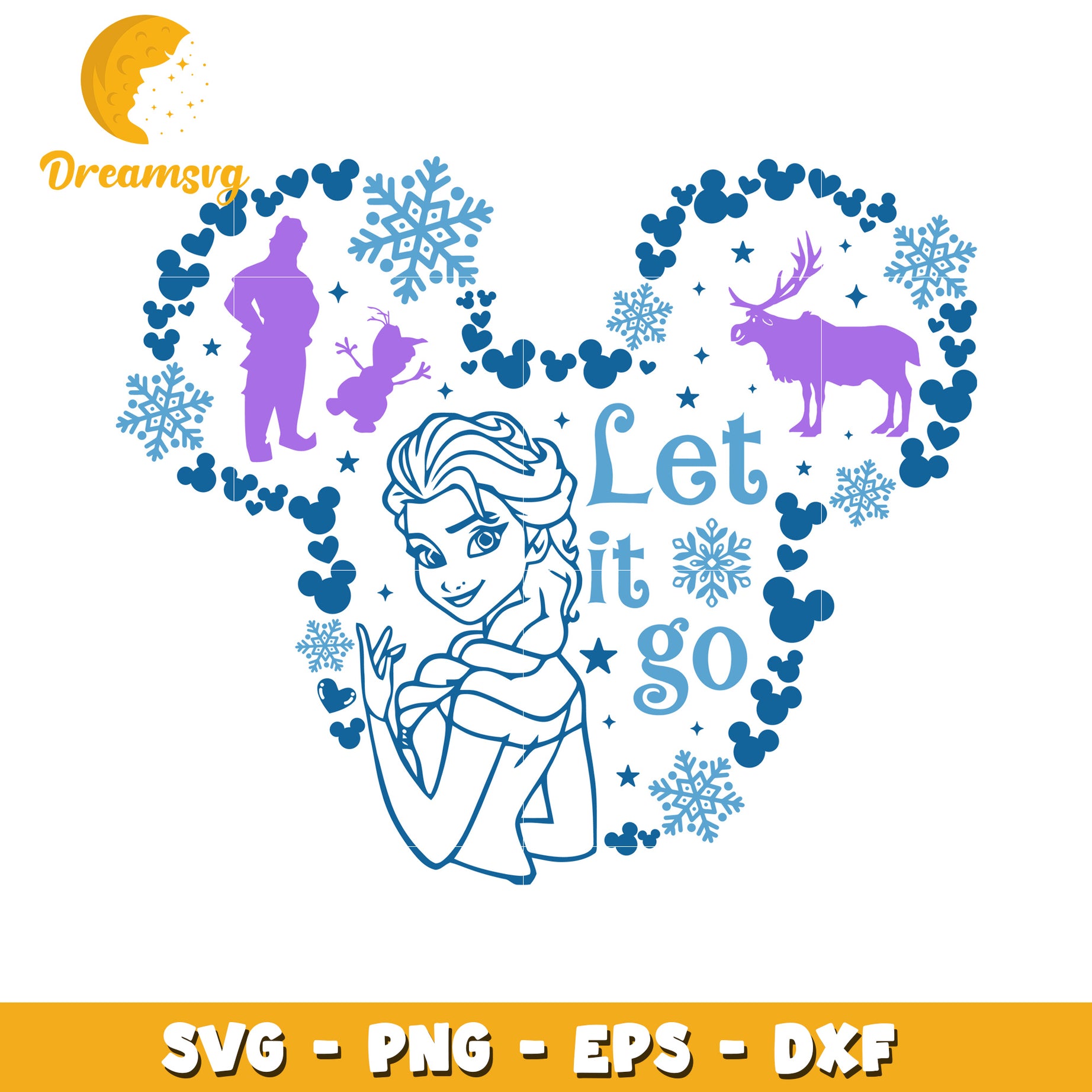 Frozen Let it Go SVG PNG EPS DXF
