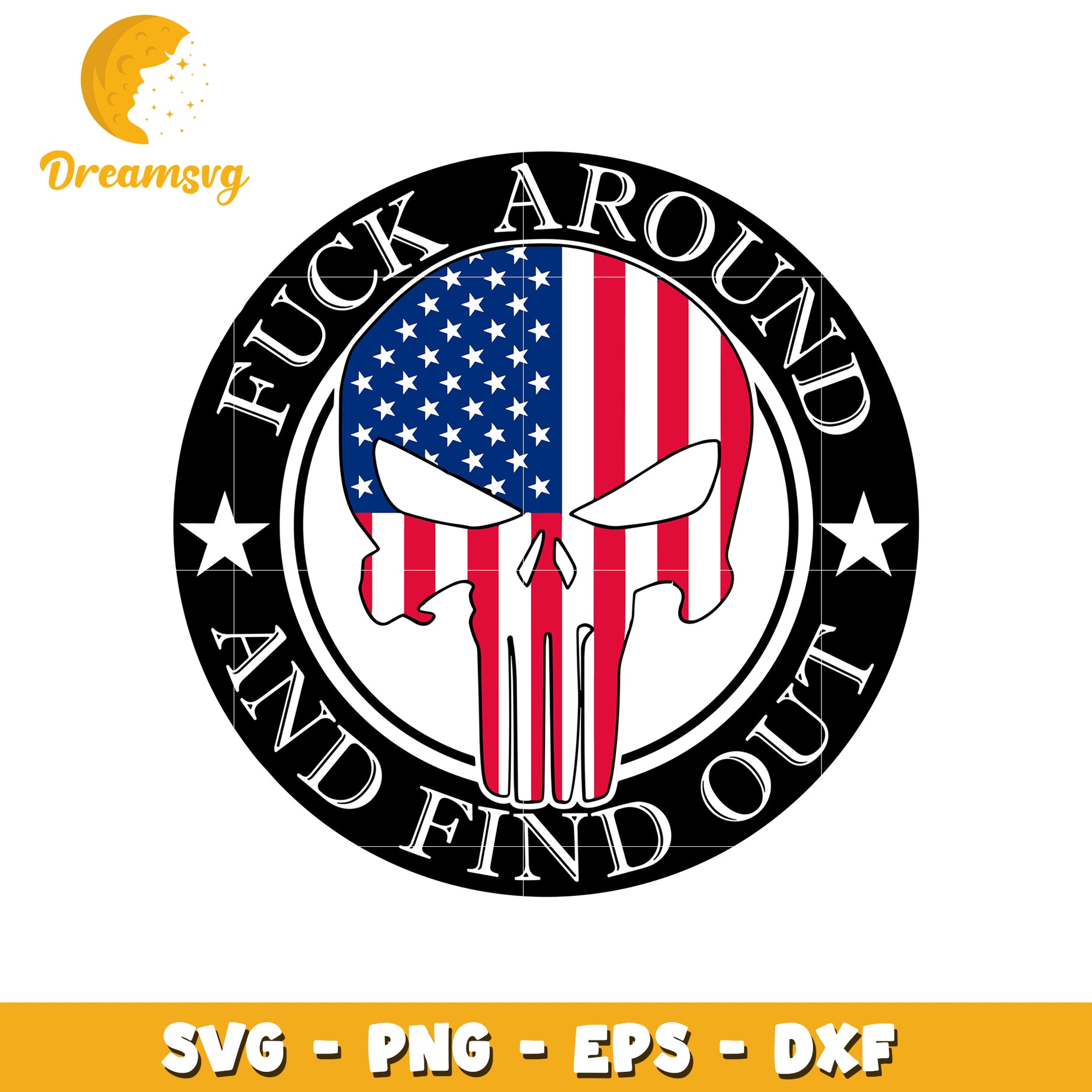 Fuck around and find out svg, skull svg, america flag svg