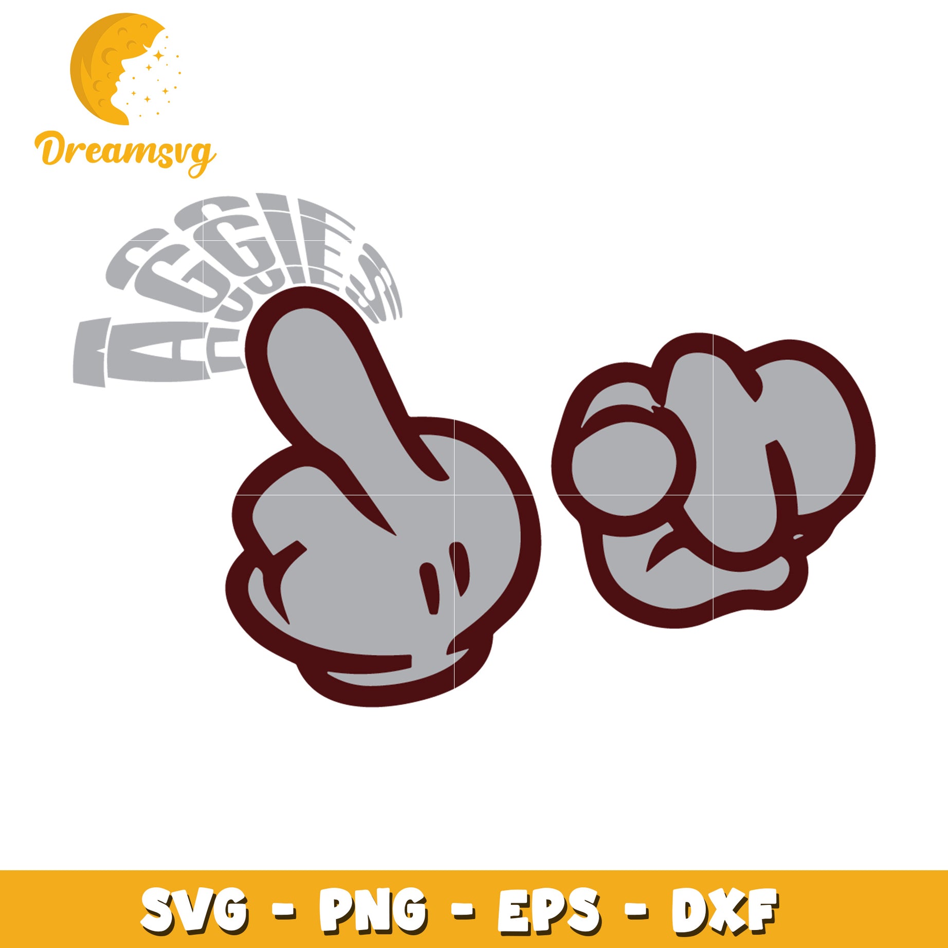 Fun Aggies Hand Gesture SVG Design for Creative Projects