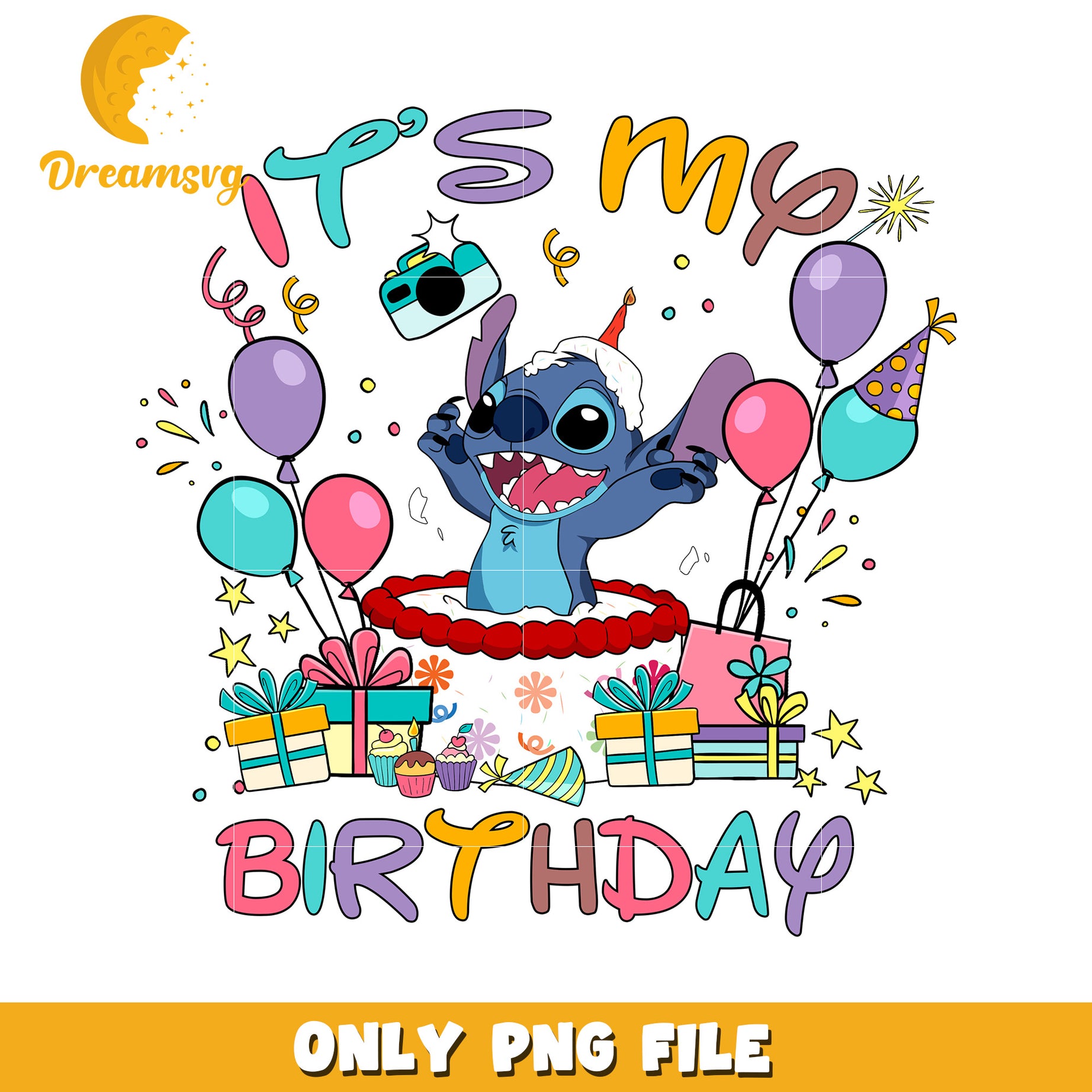 Fun Birthday Celebration PNG File with Cute Character Design
