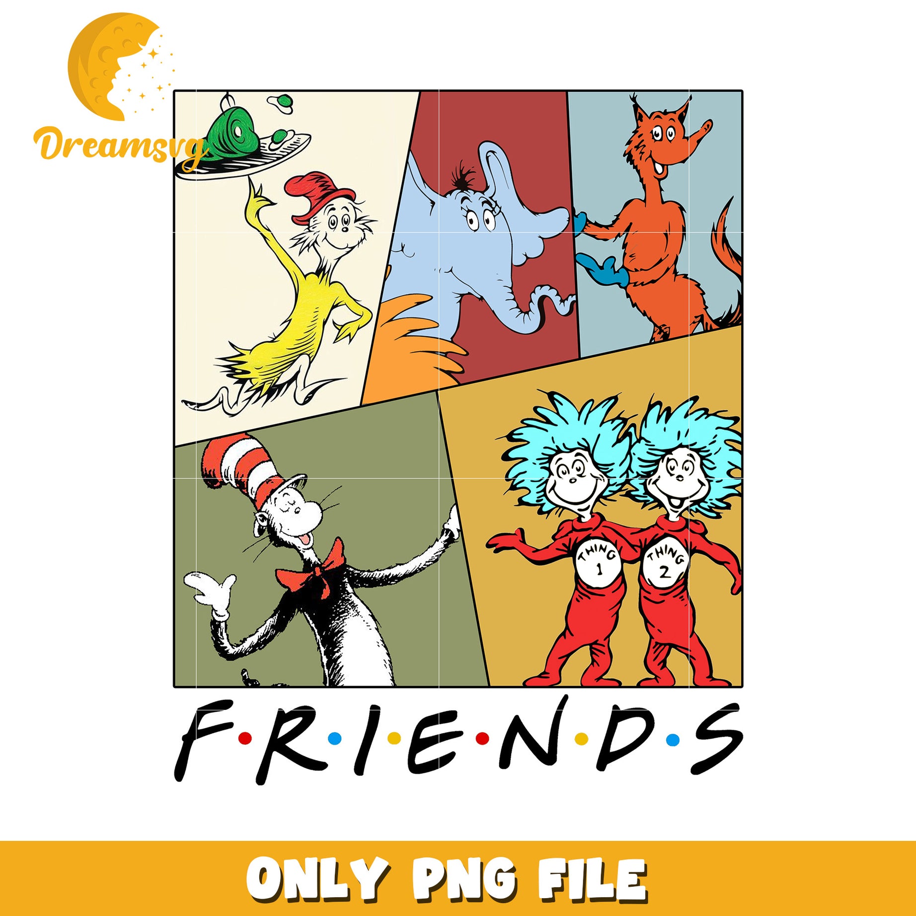 Fun Cartoon Characters Friends PNG Digital Art Download