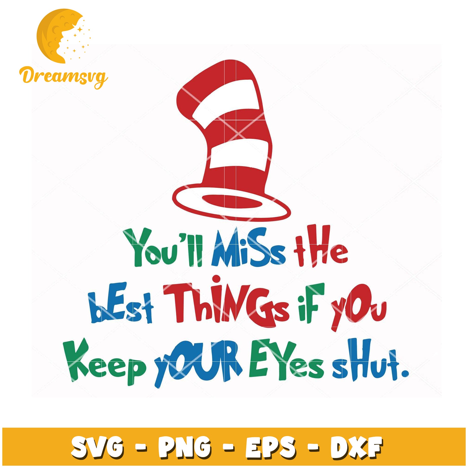 Fun Cat in the Hat Quote SVG Design for Instant Download Art