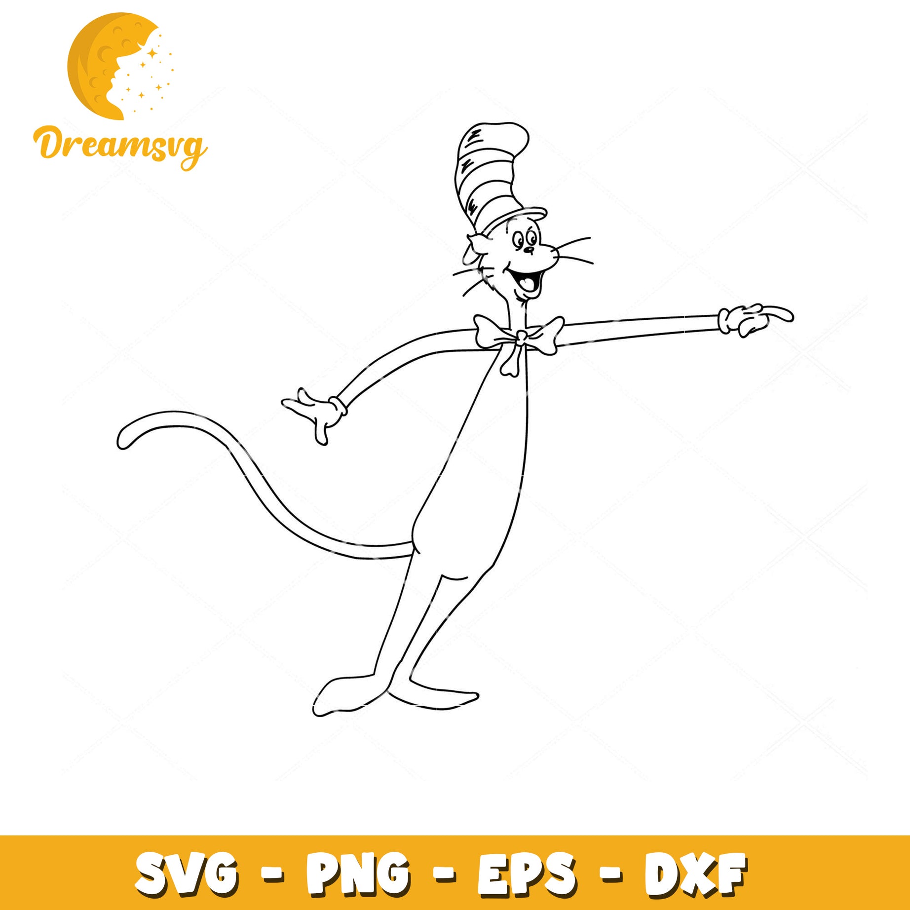 Fun Cat in the Hat SVG Download for Creative Projects 60 Characters