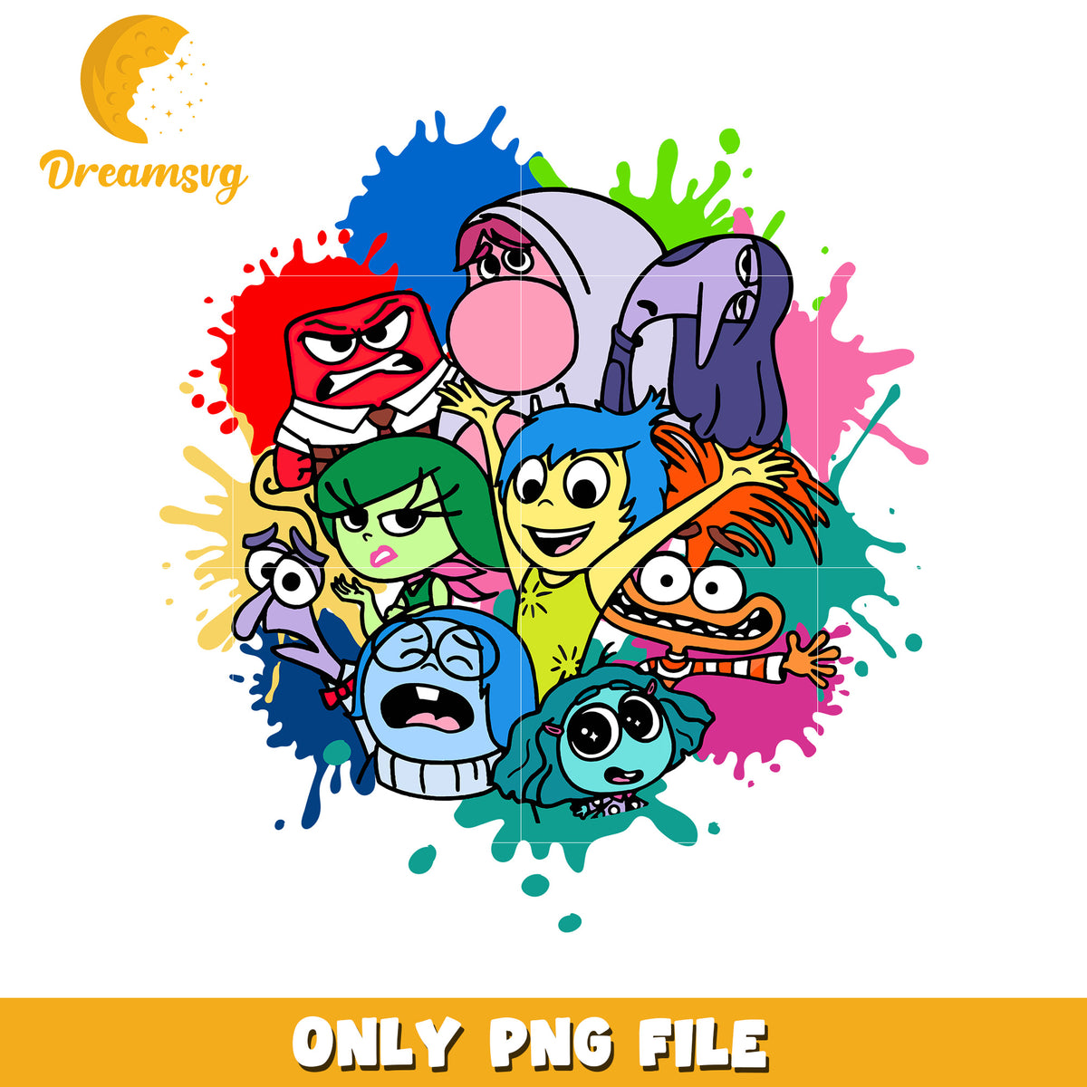 Fun Colorful Emotions Characters PNG File Download – DreamSVG Store