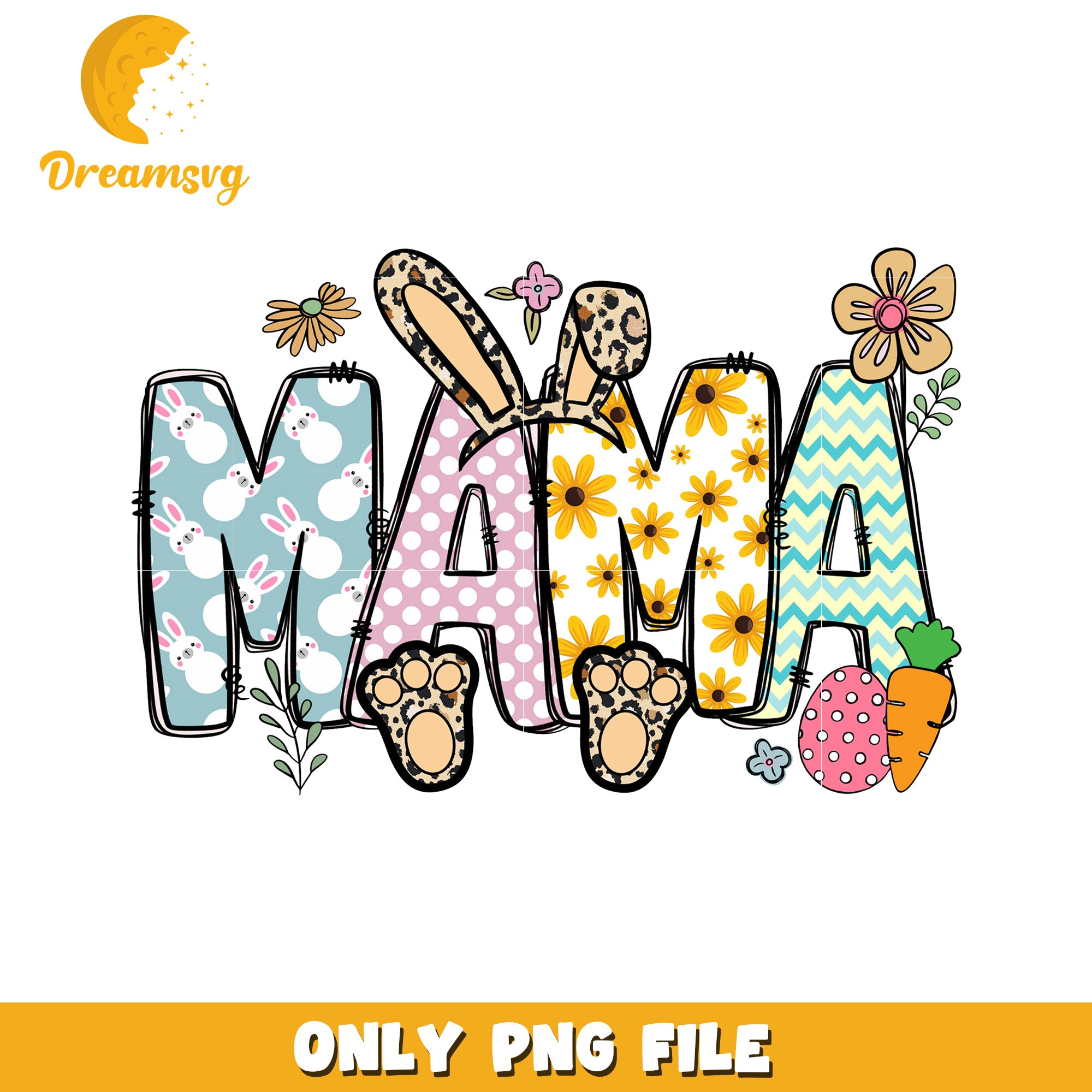 Fun Colorful Mama Design for Spring and Easter Celebrations