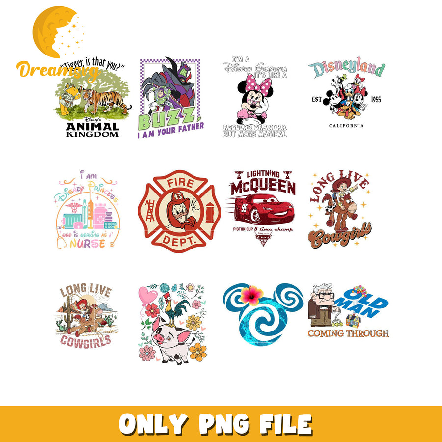 Fun Disney and Cowboy Themed PNG Bundle for Creative Projects