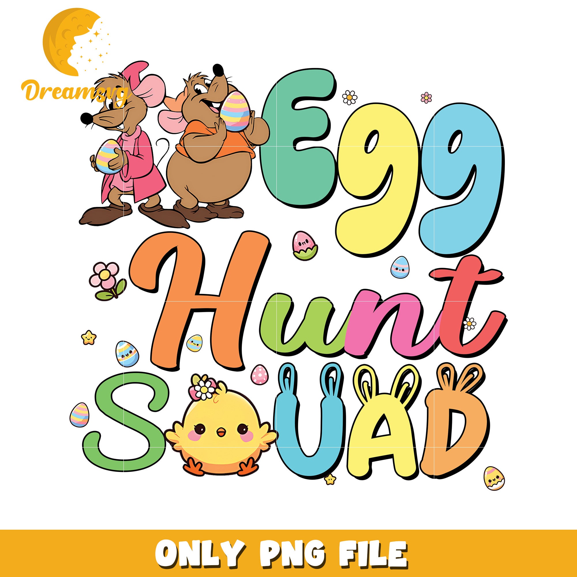 Fun Egg Hunt Squad PNG for Kids Easter Celebrations