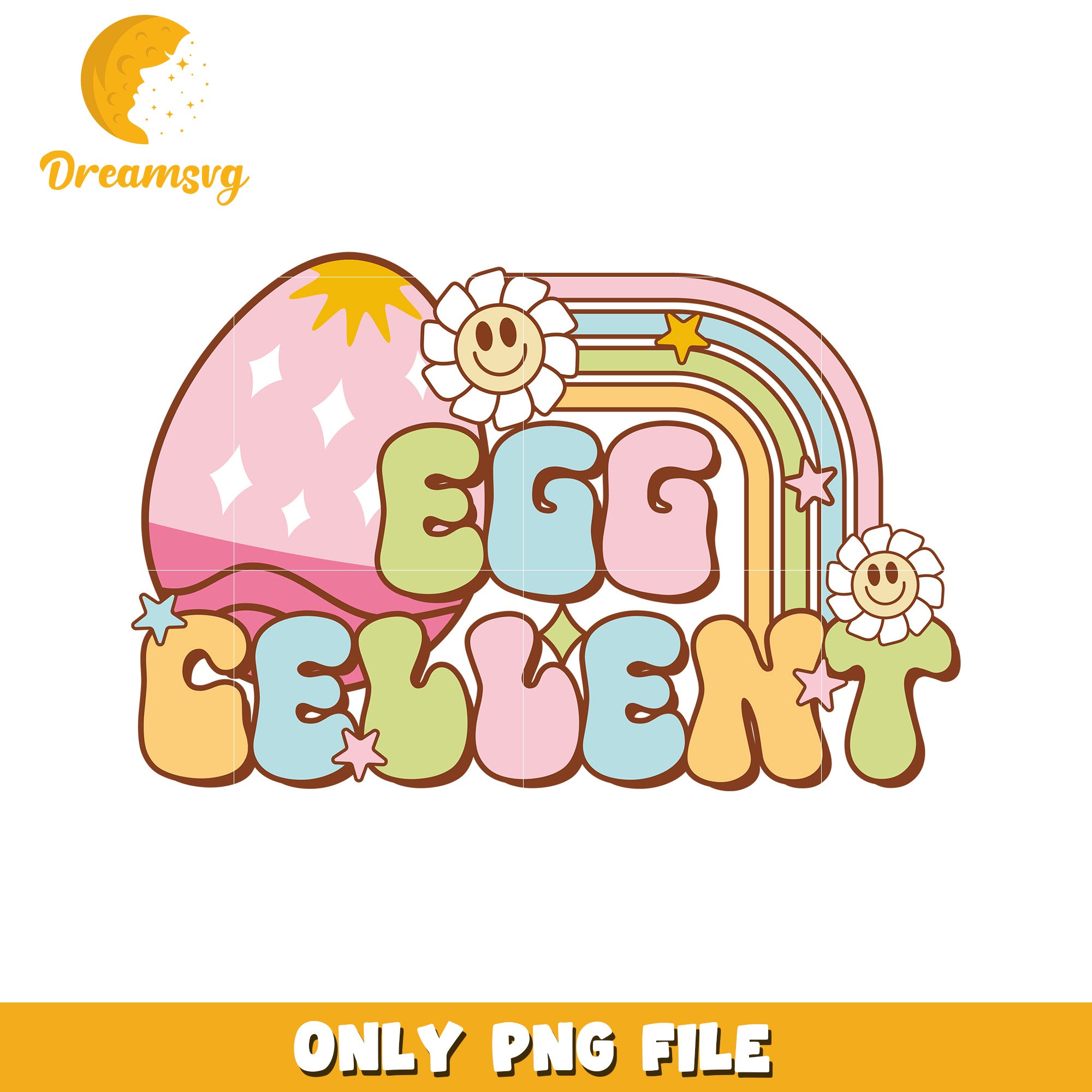 Fun Eggcellent Easter Design PNG Graphic for Spring Decor
