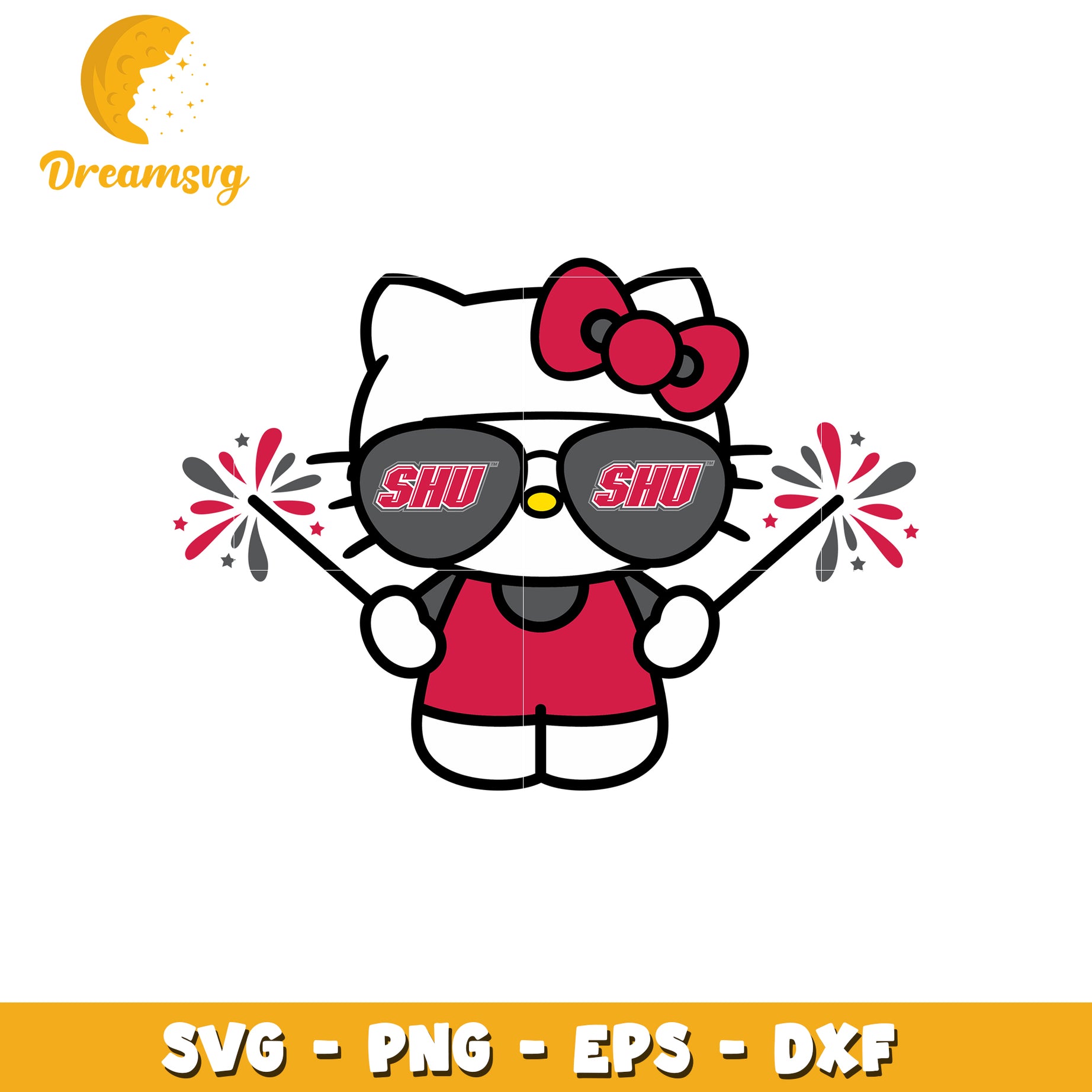 Fun Hello Kitty SVG Design for Cheer Fans