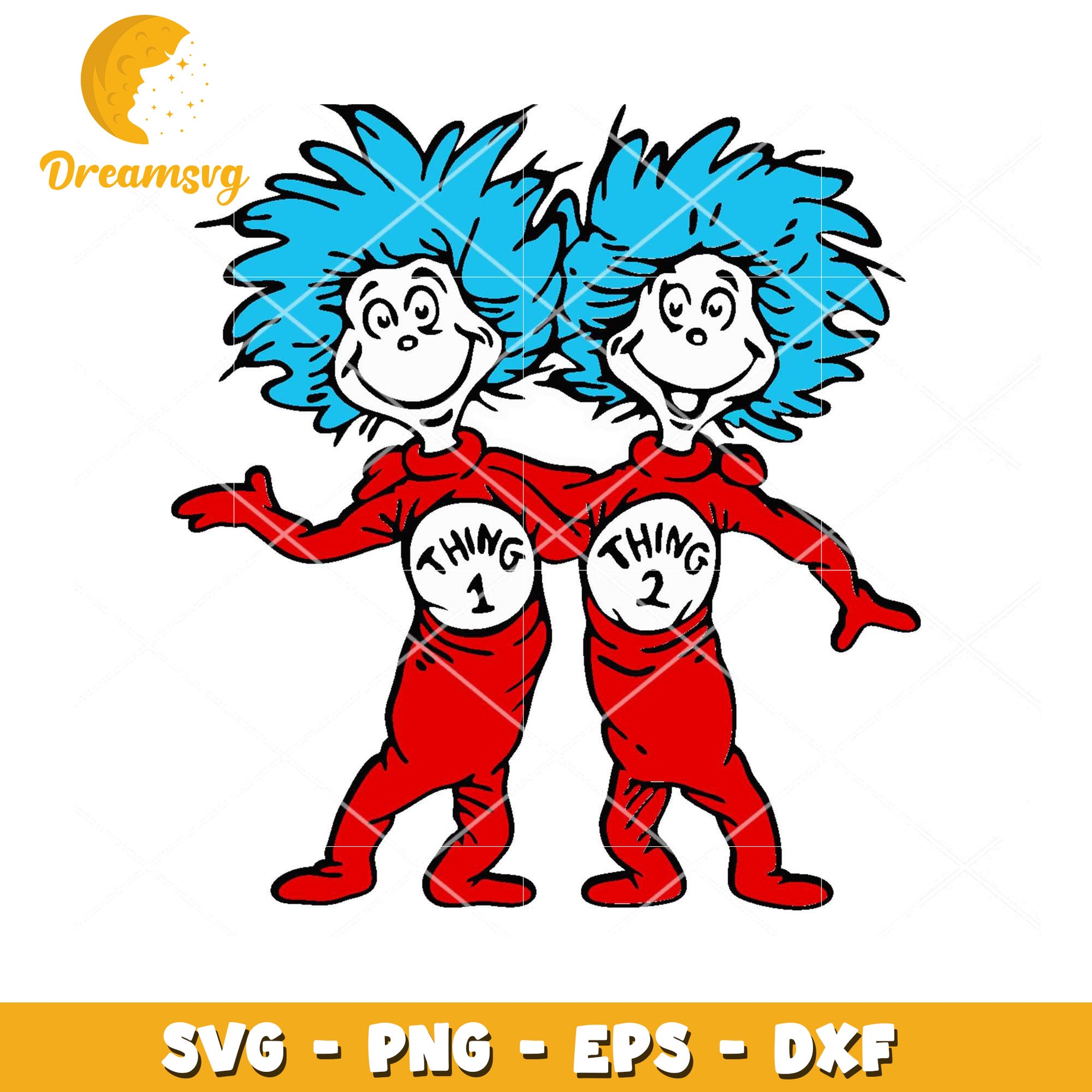 Fun Thing 1 and Thing 2 SVG Digital Download for Kids Crafts