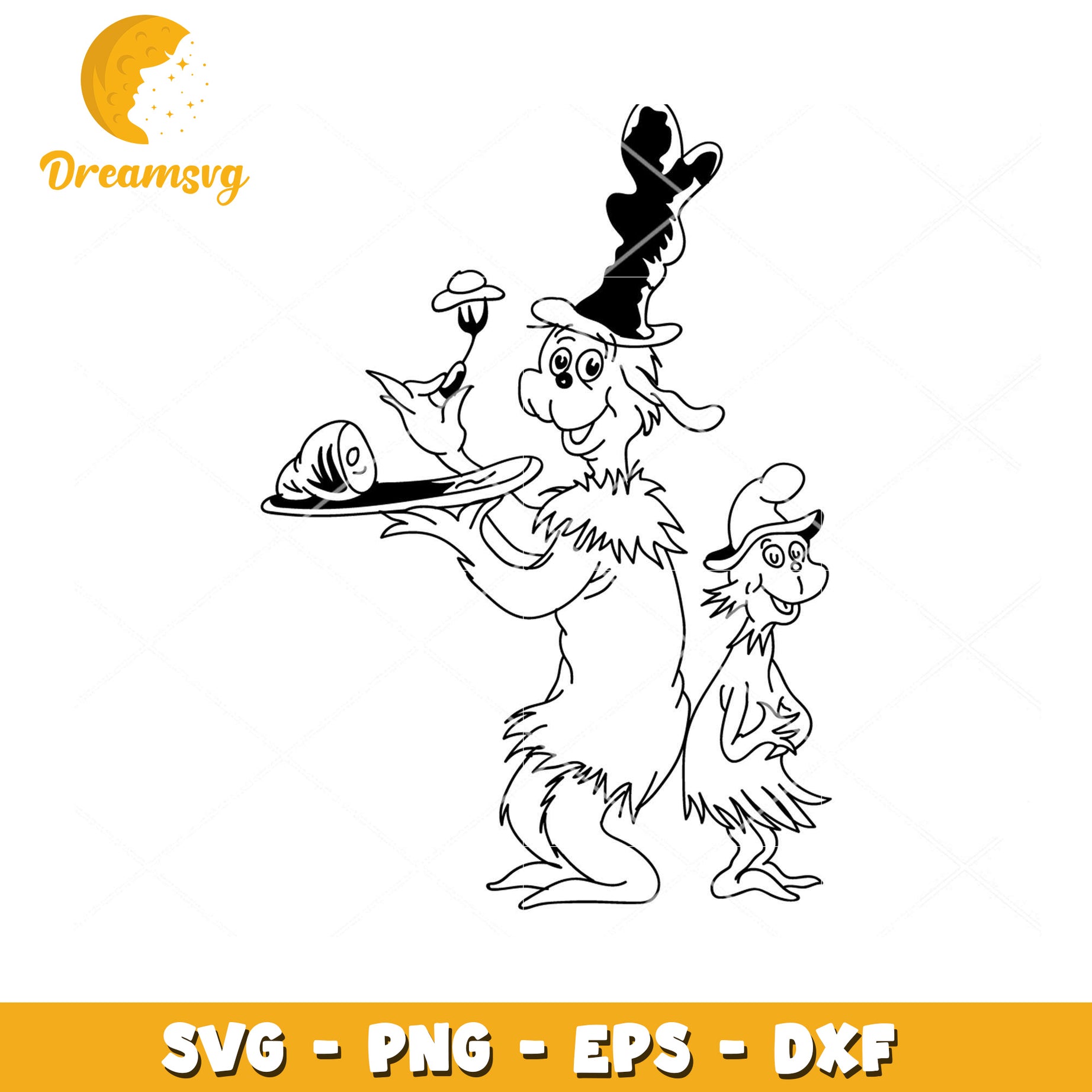 Fun Whimsical SVG Illustration of a Cheery Cat and Bird