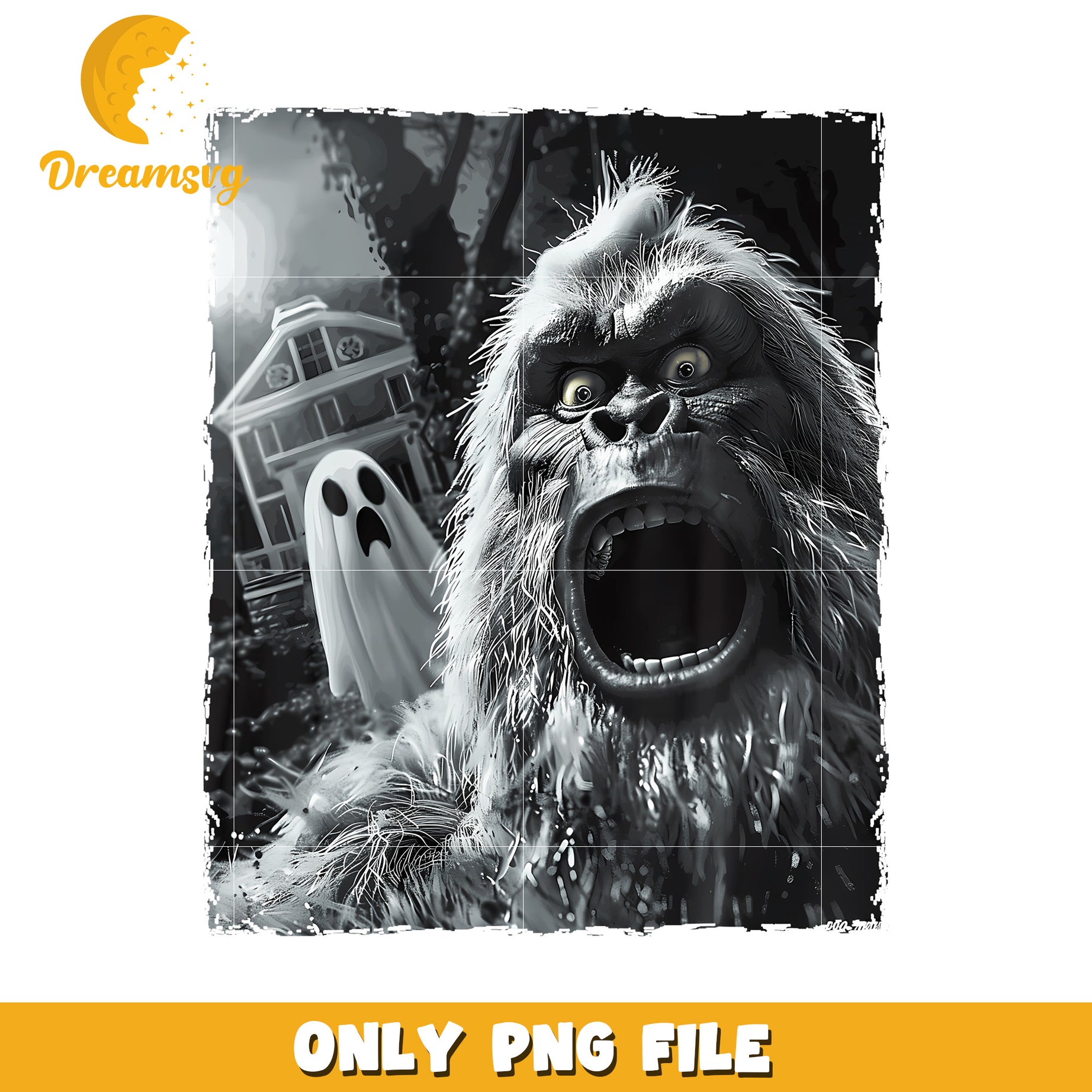Funny Bigfoot Sasquatch png, halloween png, spooky halloween png