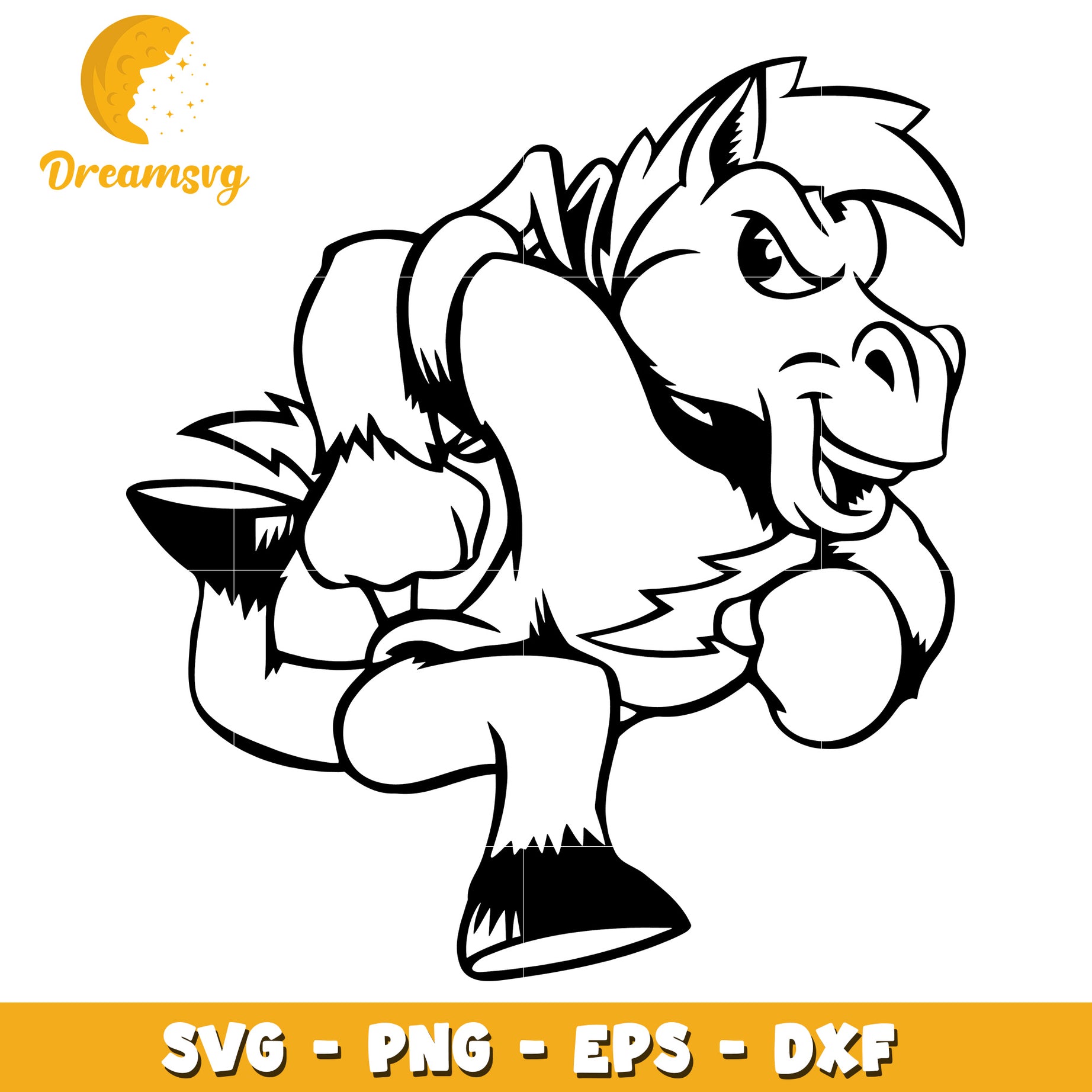 Funny Boxing Horse SVG Cut File