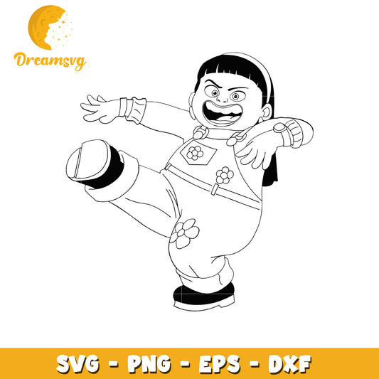Funny Cartoon Character SVG Design for Kids Coloring