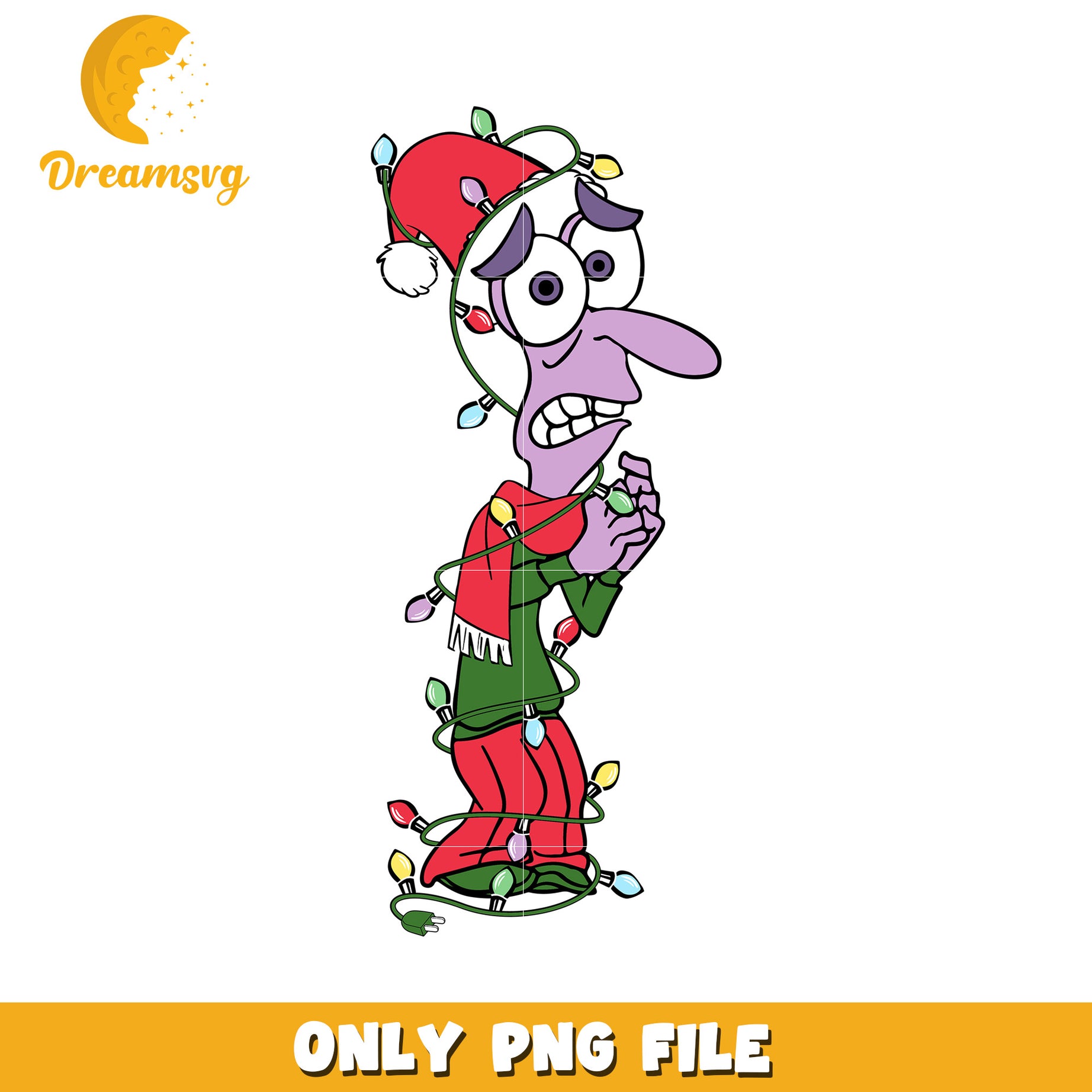 Funny Christmas Character with Lights PNG File Download