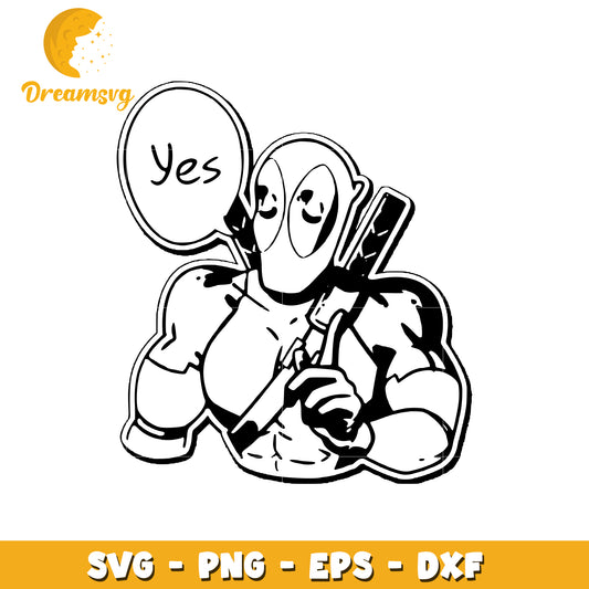 Funny Comic Character Yes SVG Graphic Design Downloadable