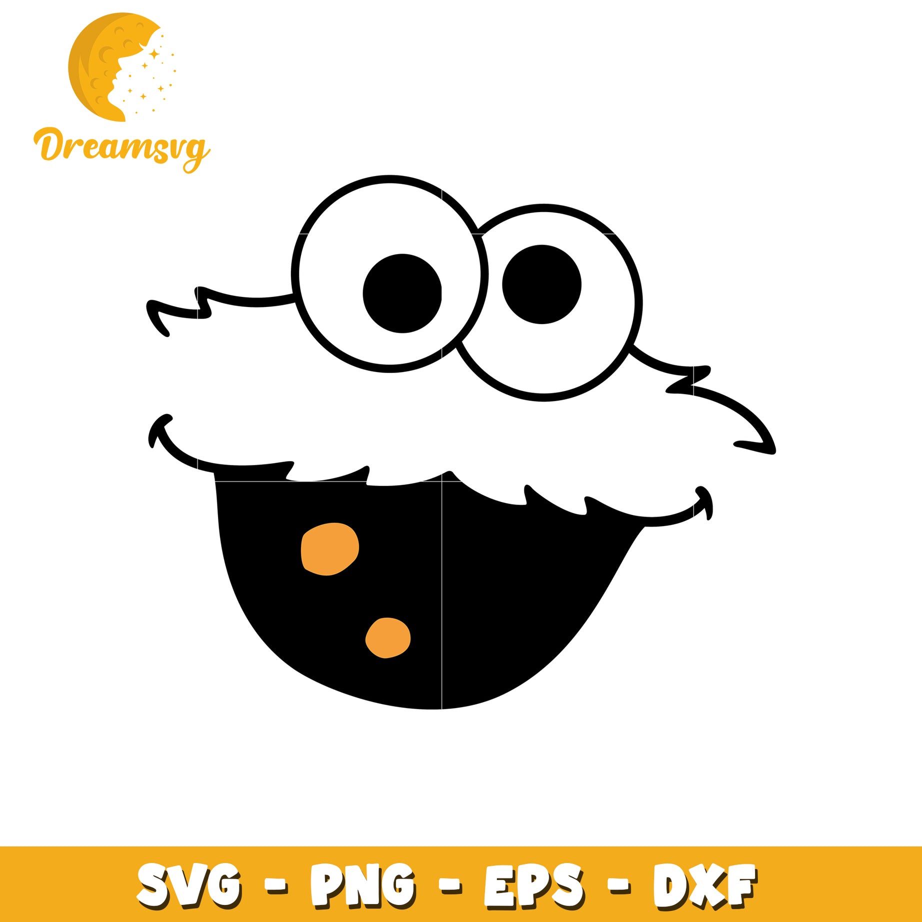 Funny Cookie Monster SVG File for Craft Projects and Designs