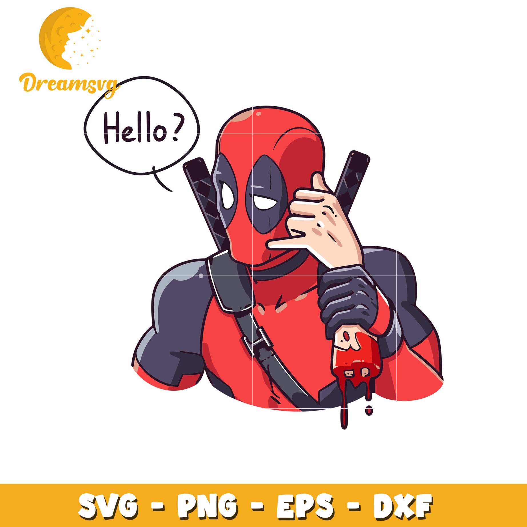 Deadpool Hello Funny Deadpool Hello SVG Graphic for Creative Projects – DreamSVG Store