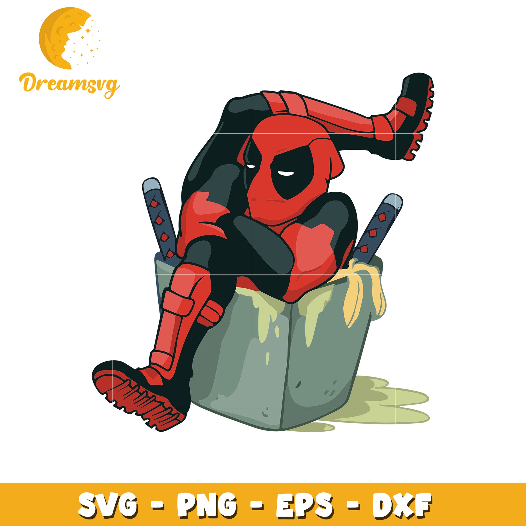 Funny Deadpool Illustration SVG for Creative Projects