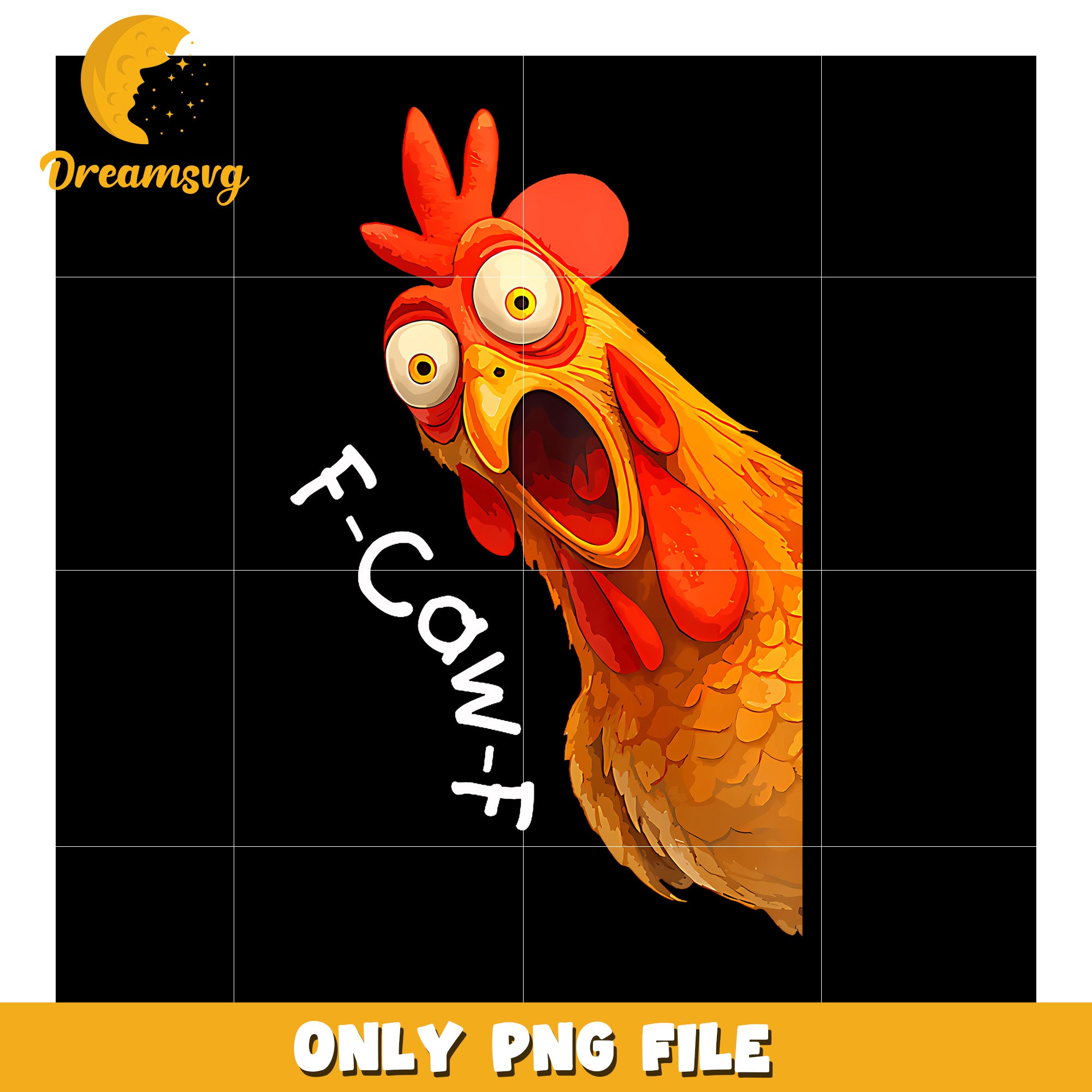 Funny F-Caw-F Chicken Fcawf png, halloween png, spooky halloween png