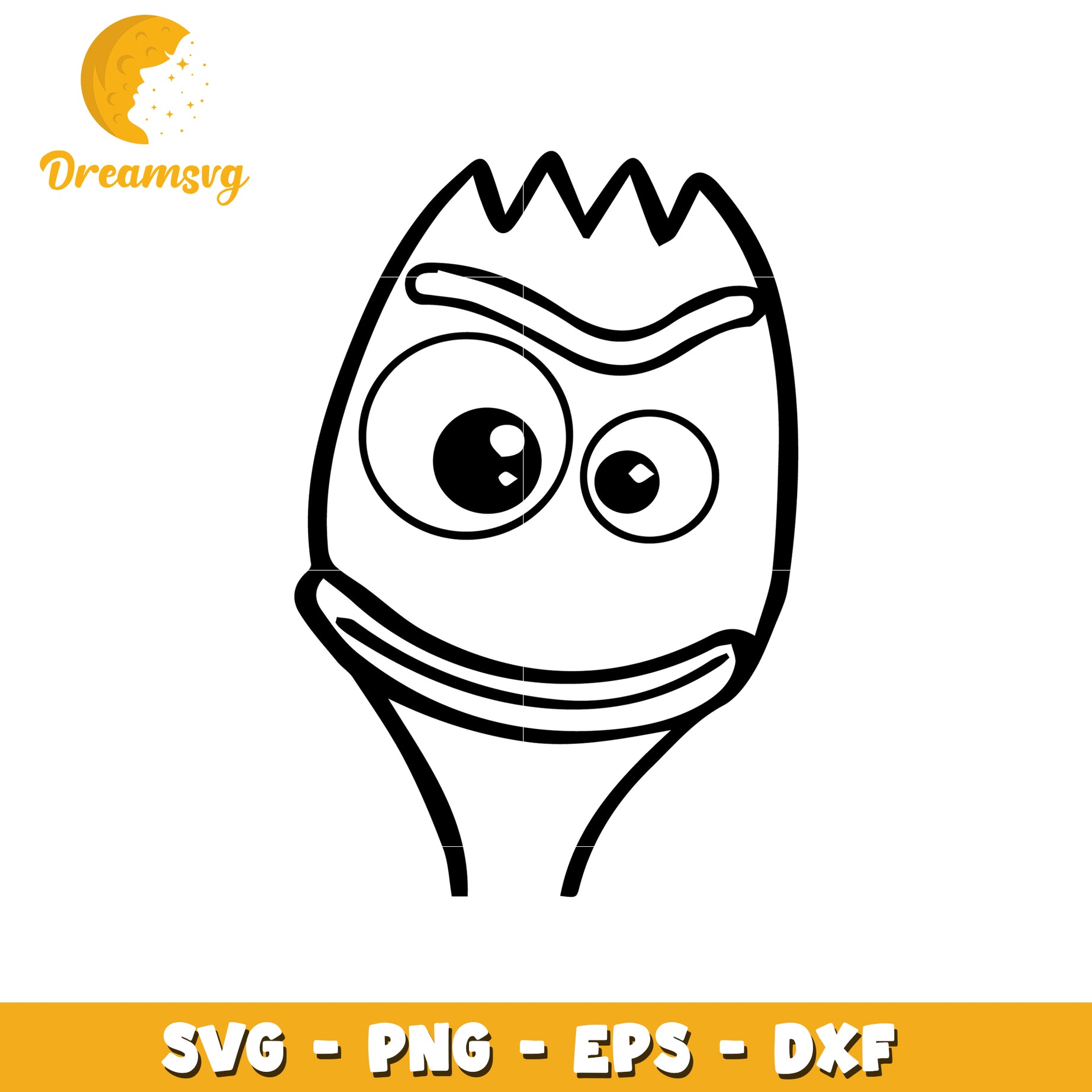 Funny Fork Cartoon Character SVG Design for Crafting