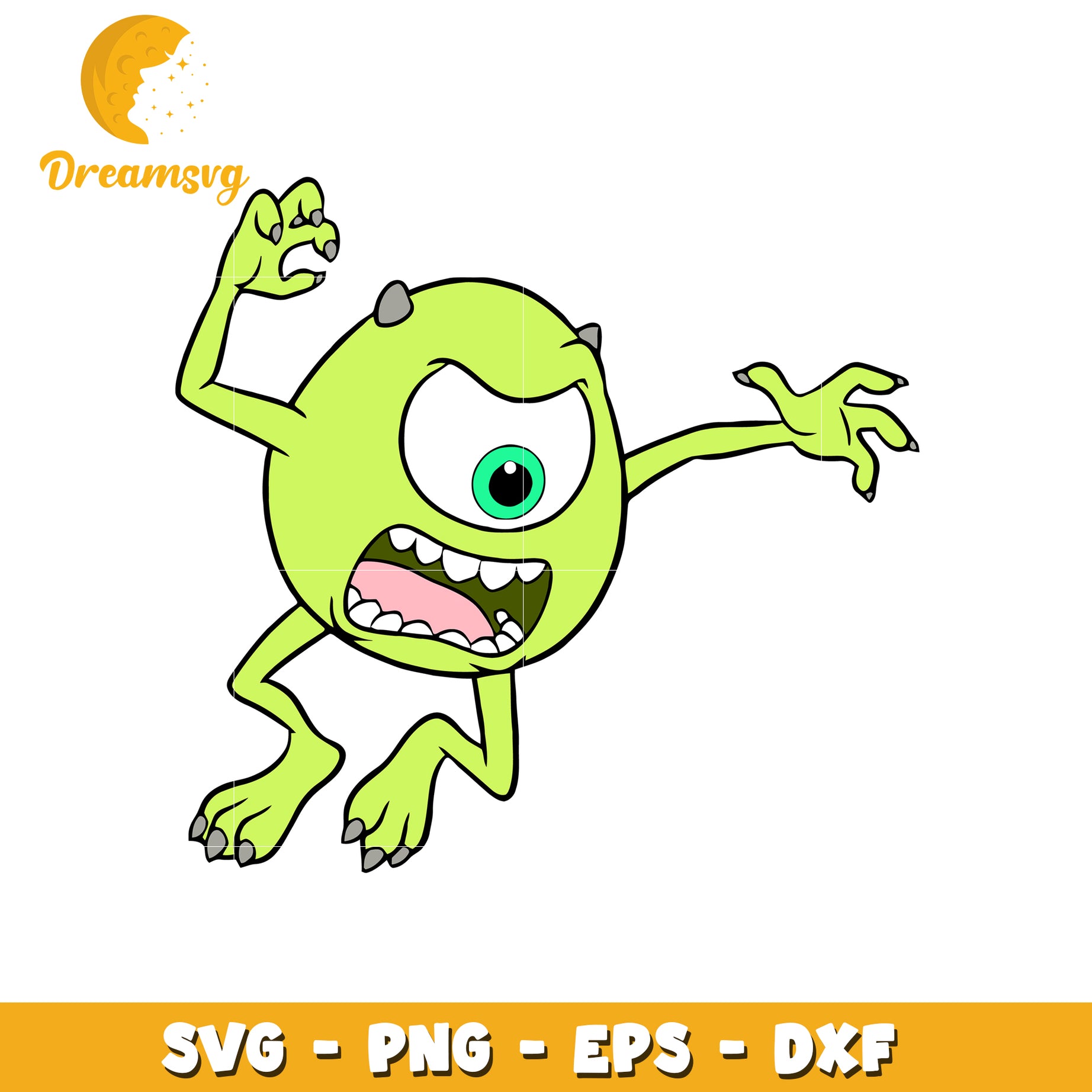 Funny Green Monster Character SVG for Crafts and Designs