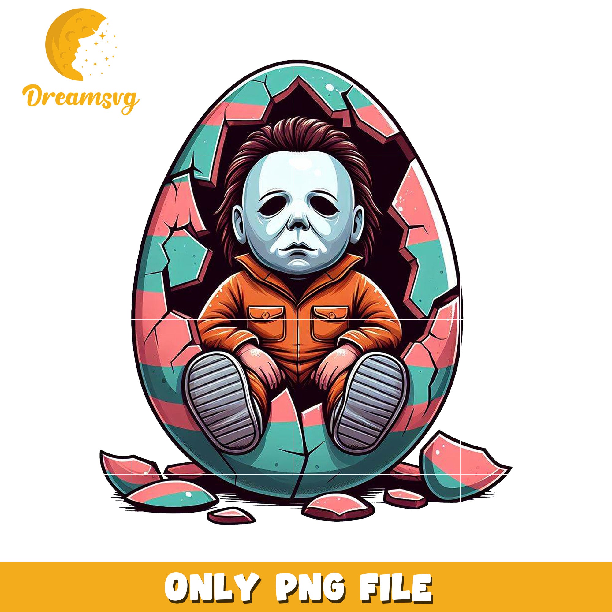 Funny Halloween Michael Myers Egg PNG for Crafting Projects