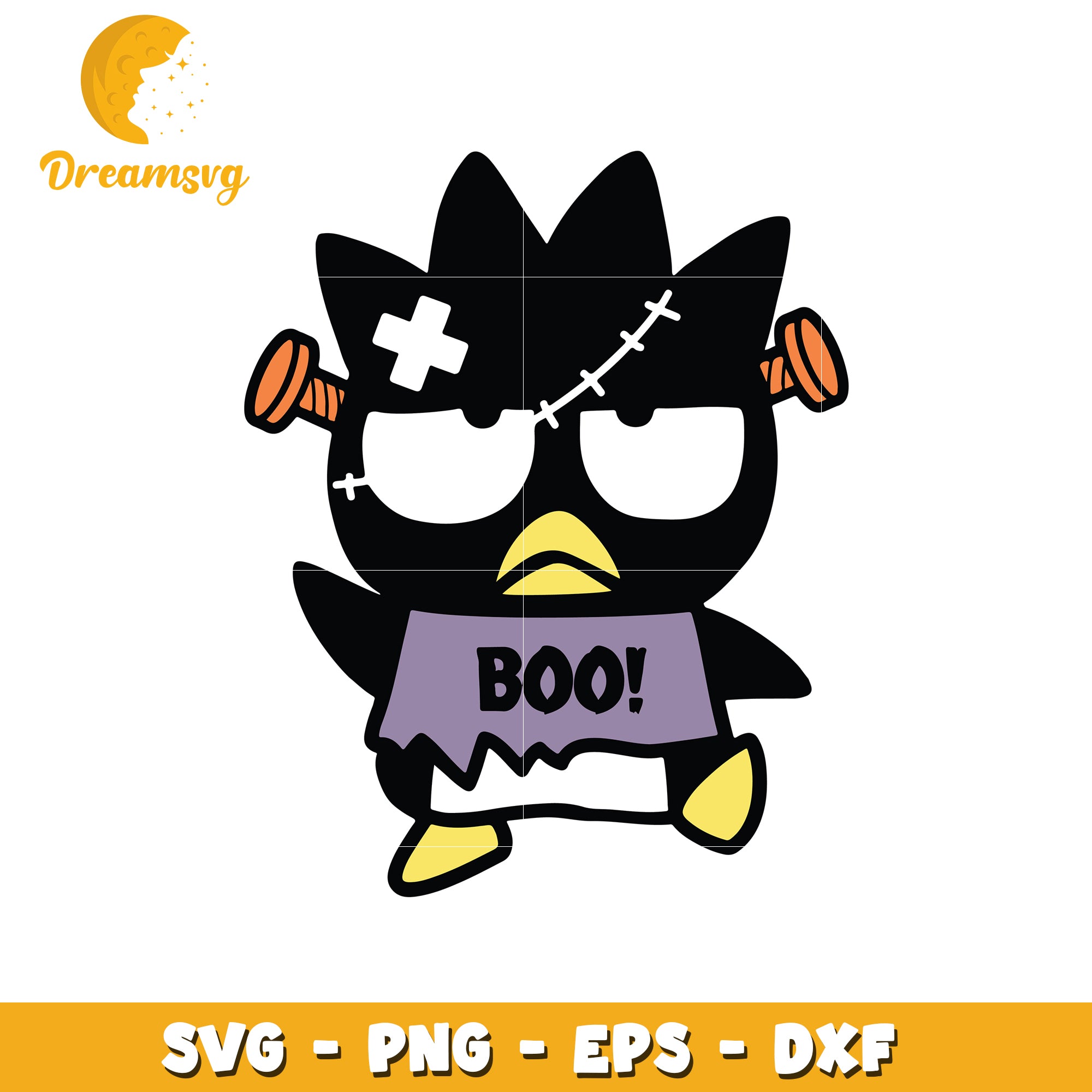 Funny Halloween SVG Cute Bird Character with Boo Text Design