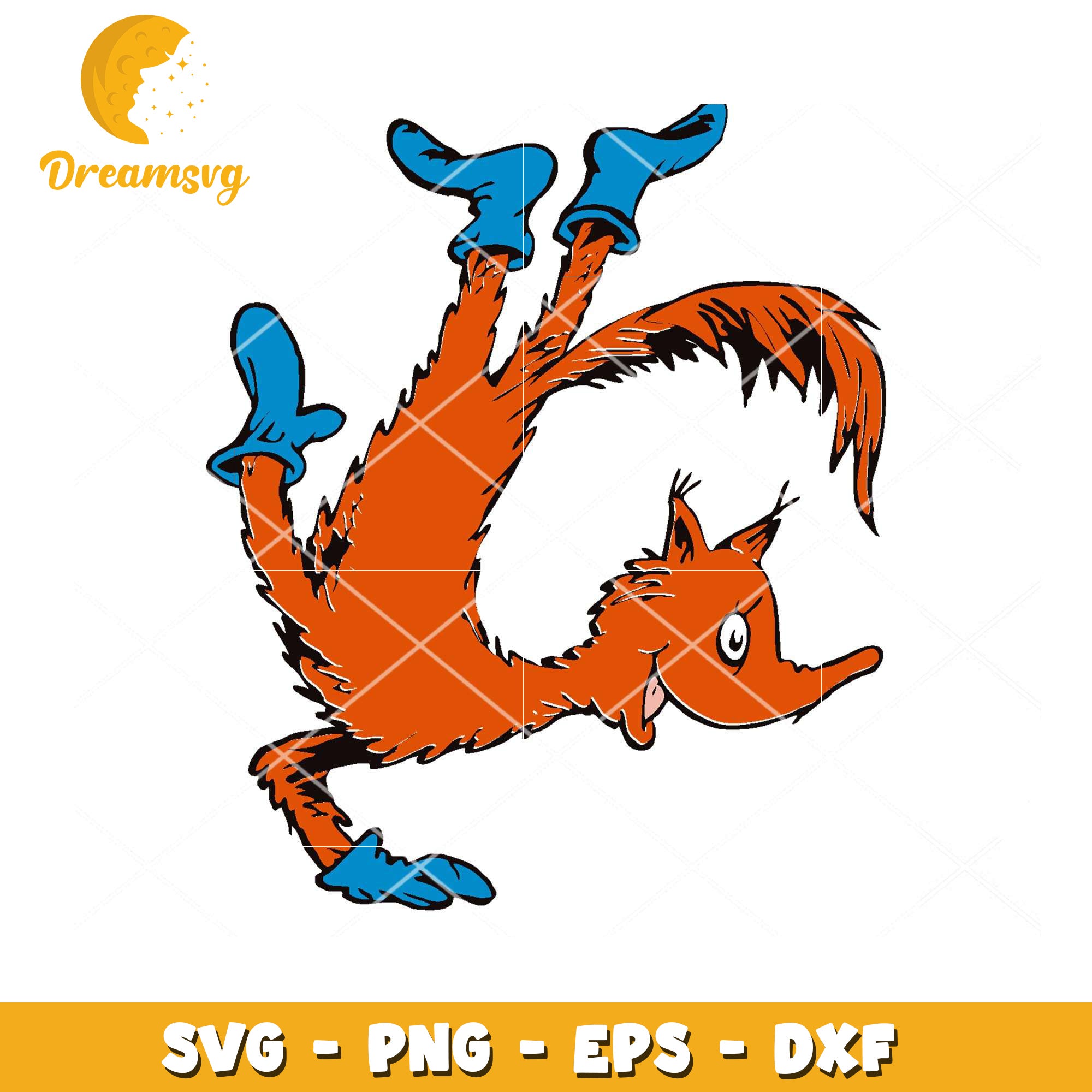 Funny Orange Fox Character SVG Instant Download for Crafters
