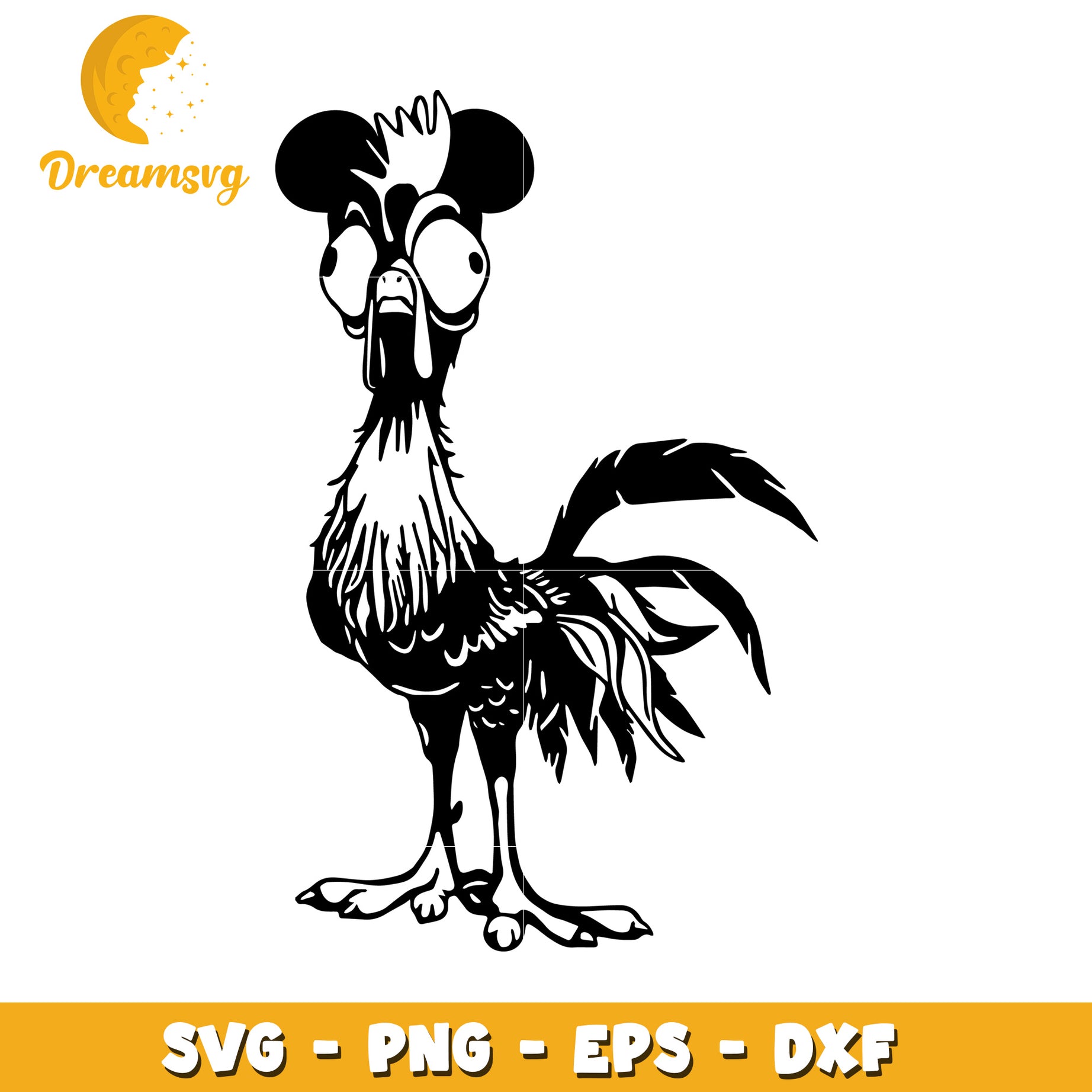 Funny Rooster SVG PNG EPS DXF