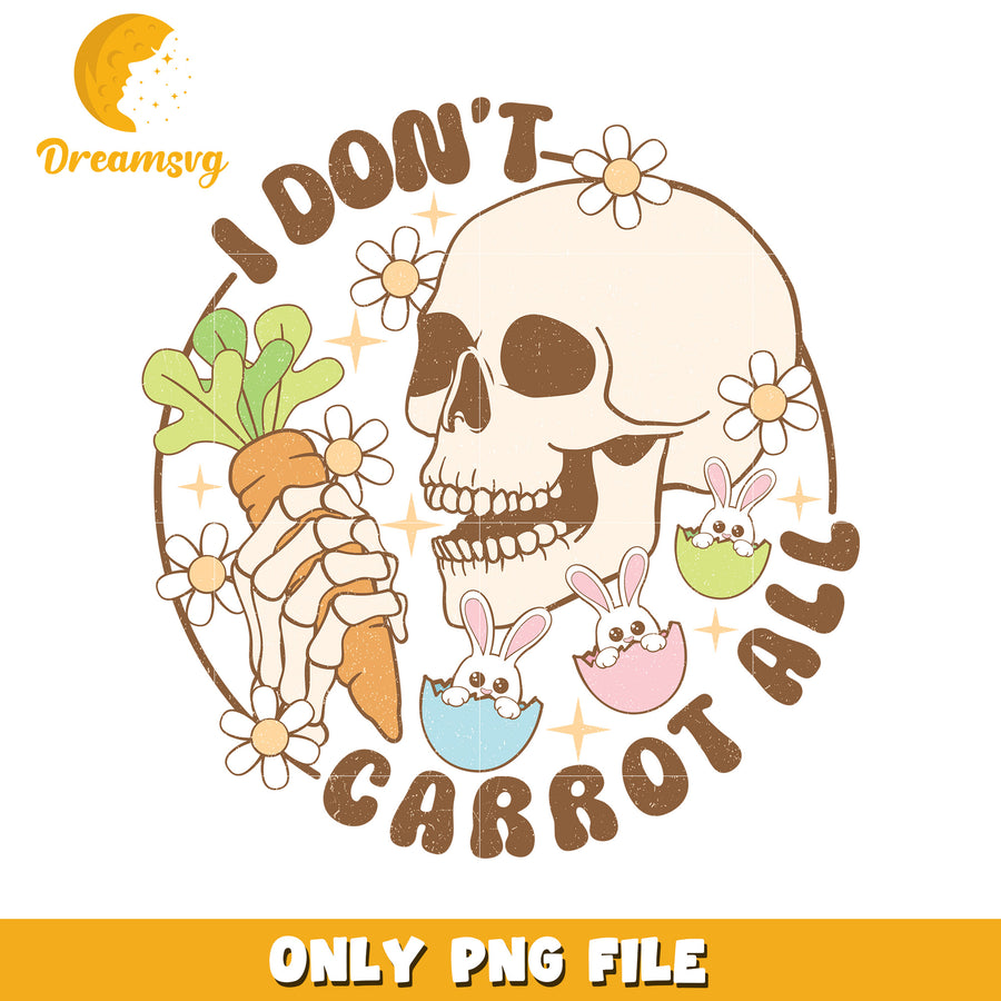 Funny Skull and Carrot Graphic for Easter Decor PNG