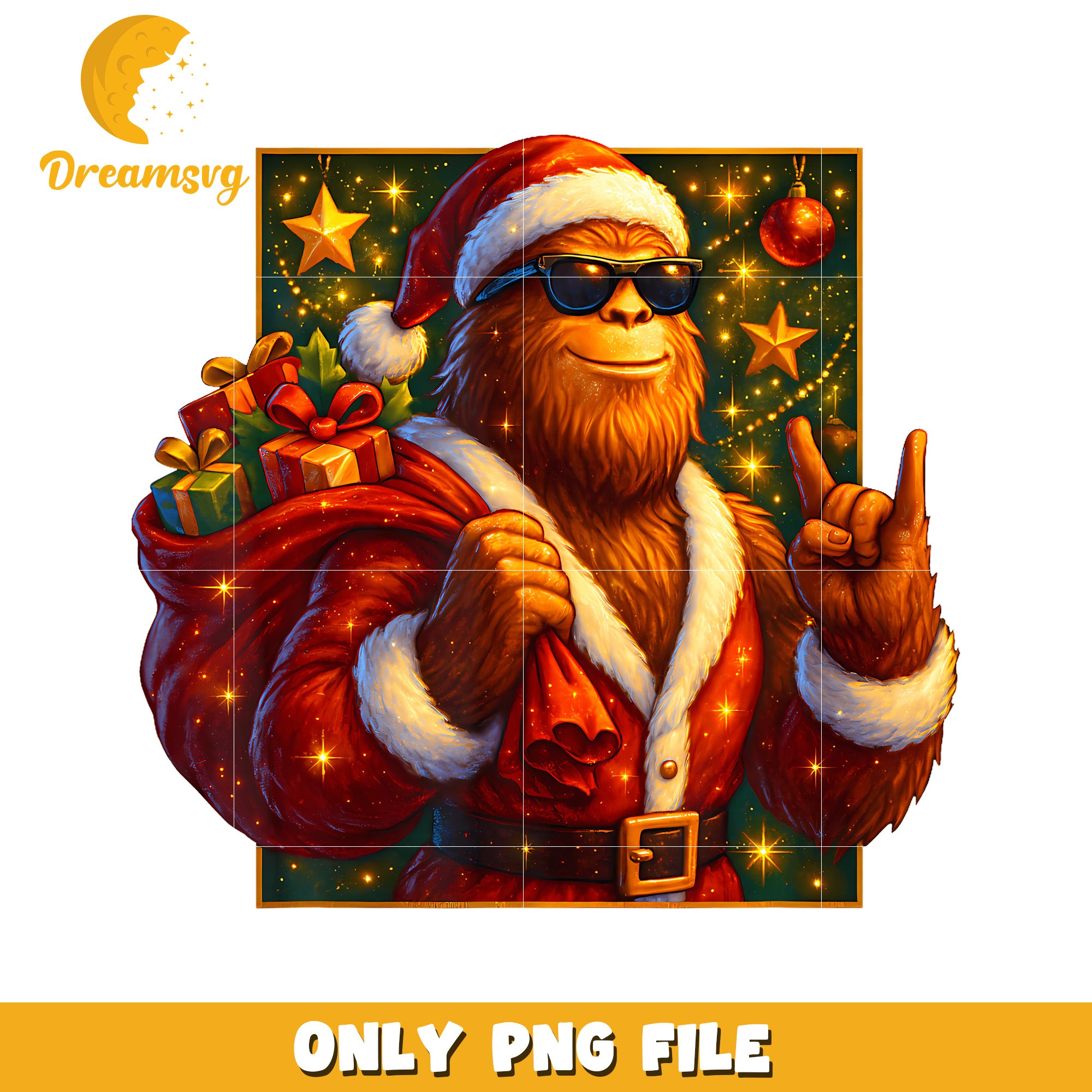 Funny Xmas Sasquatch Santa Bigfoot png, gen z memes png, bigfoot png