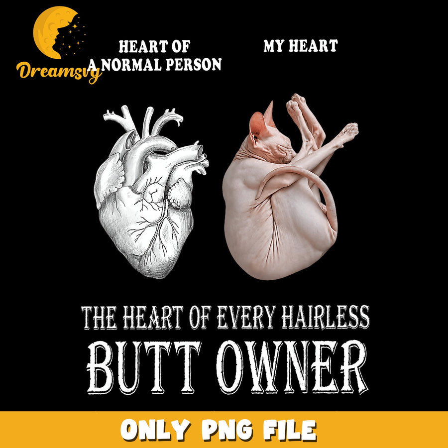 Funny Hairless Cat Heart Sphynx Owner PNG, Anatomy Meme, Cat Lover PNG