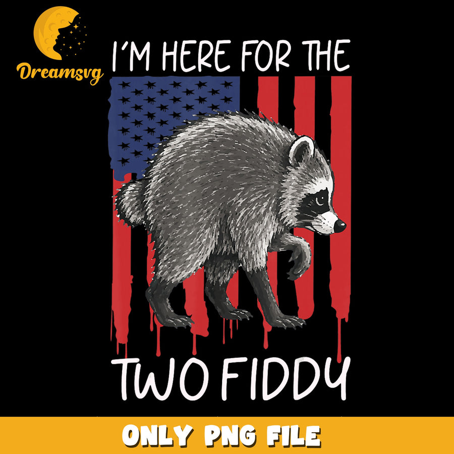 Funny Raccoon PNG, Patriotic Artwork, Two Fiddy PNG