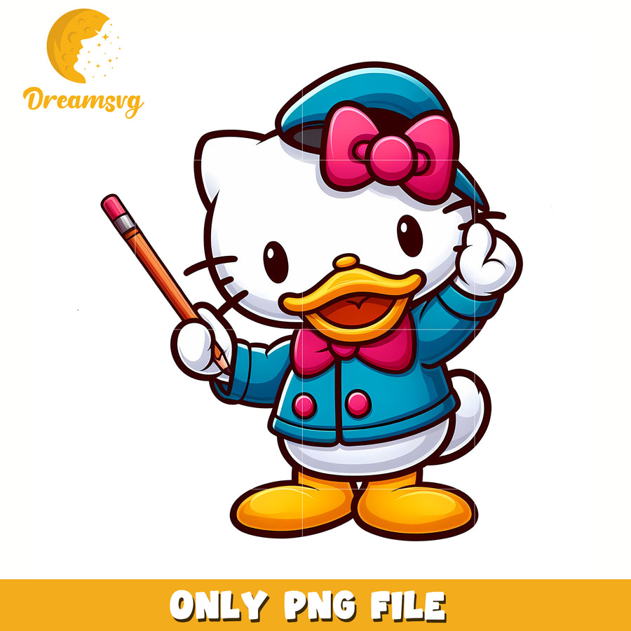 Funny and cute duck png, hello kitty adidas png, cute hello kitty png