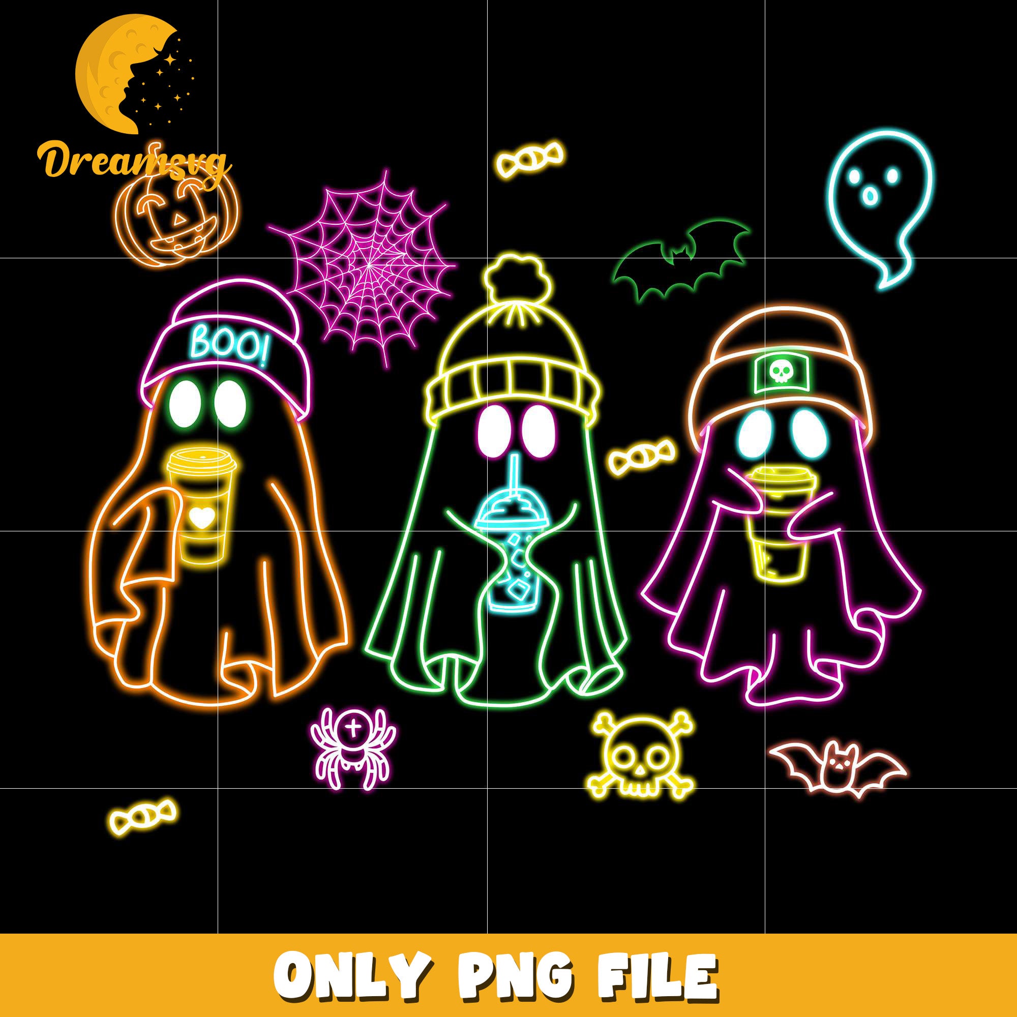 Funny and cute halloween png, halloween characters​ png, halloween design png