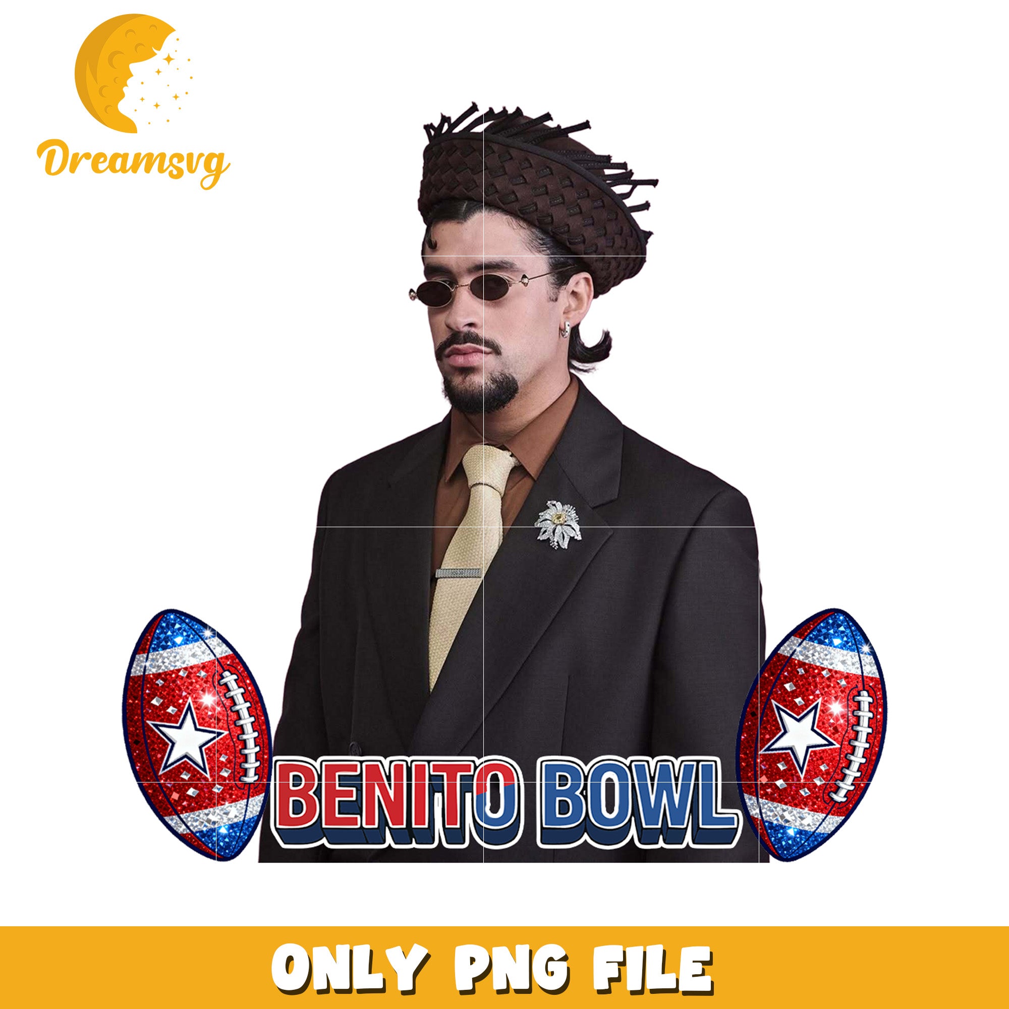 Funny bad bunny png, latin pop png, super bowl lix png