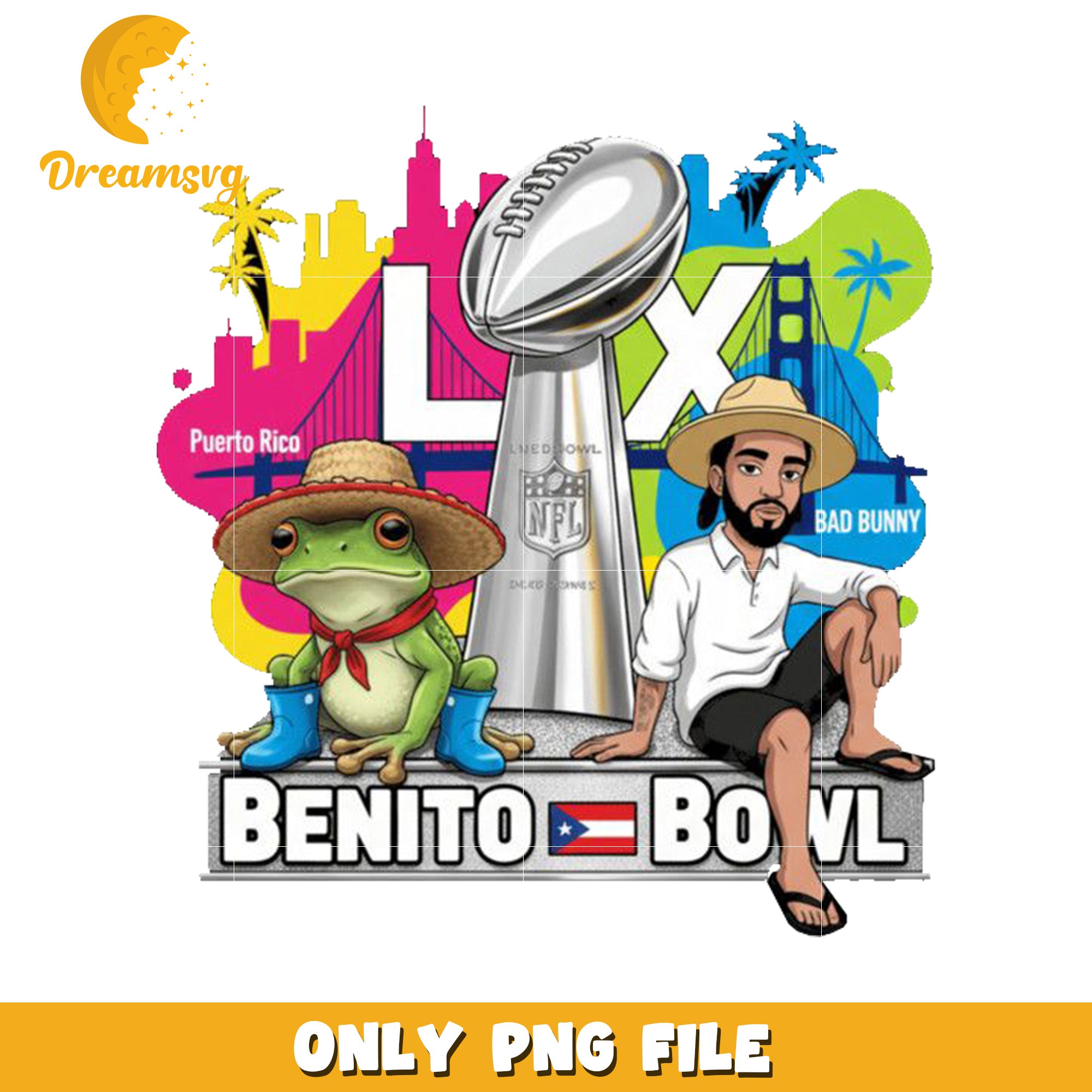 Funny benito bowl png, sports logo png, puerto rico png