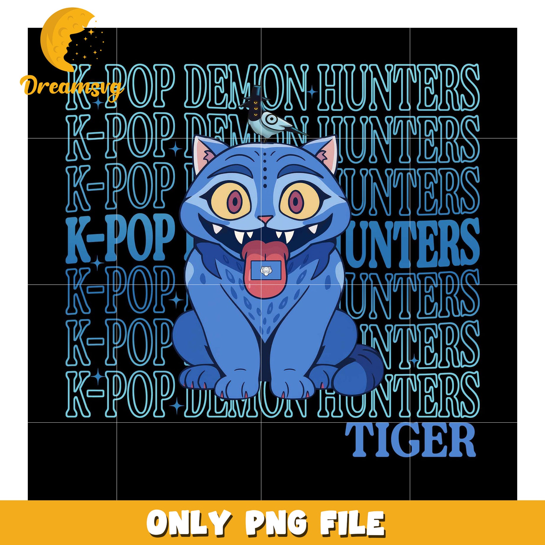Funny blue tiger derpy png, korean anime​ png, modern vibes​ boys png