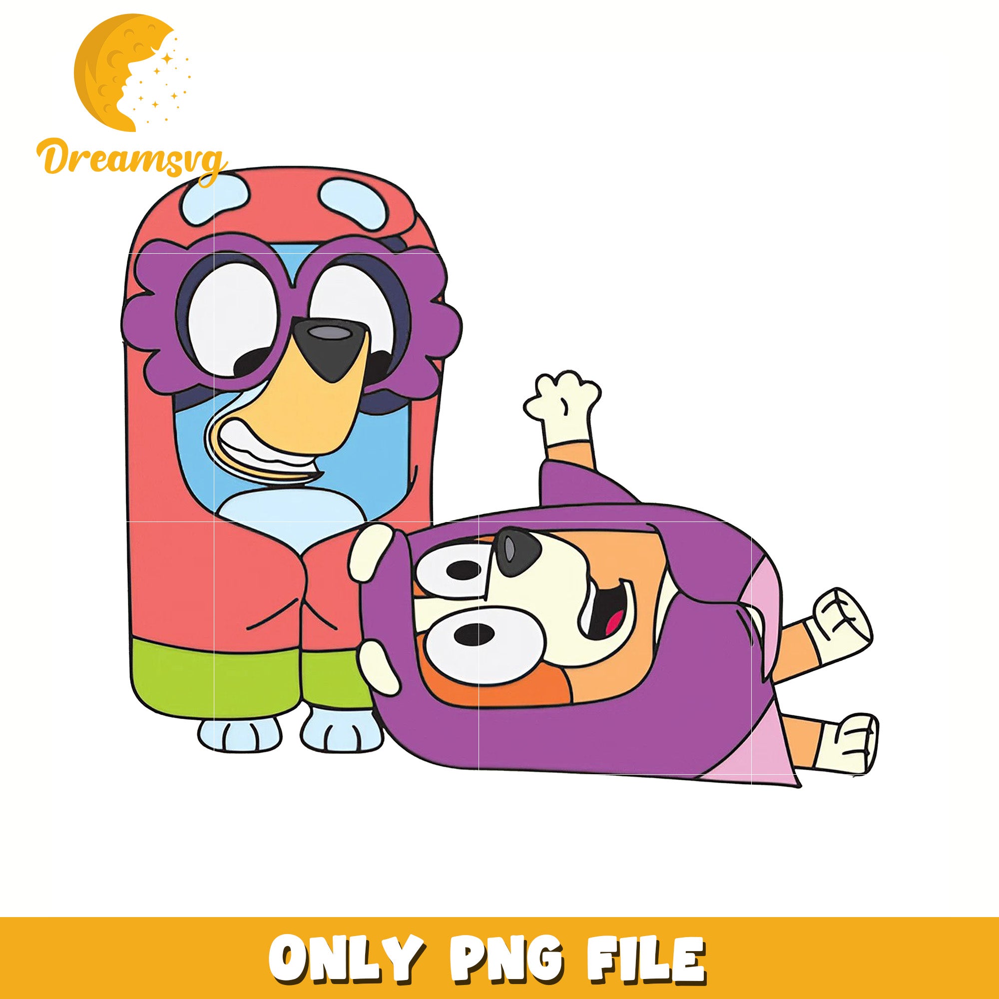 Funny bluey and bingo png, bluey cartoons png, bluey and bingo png