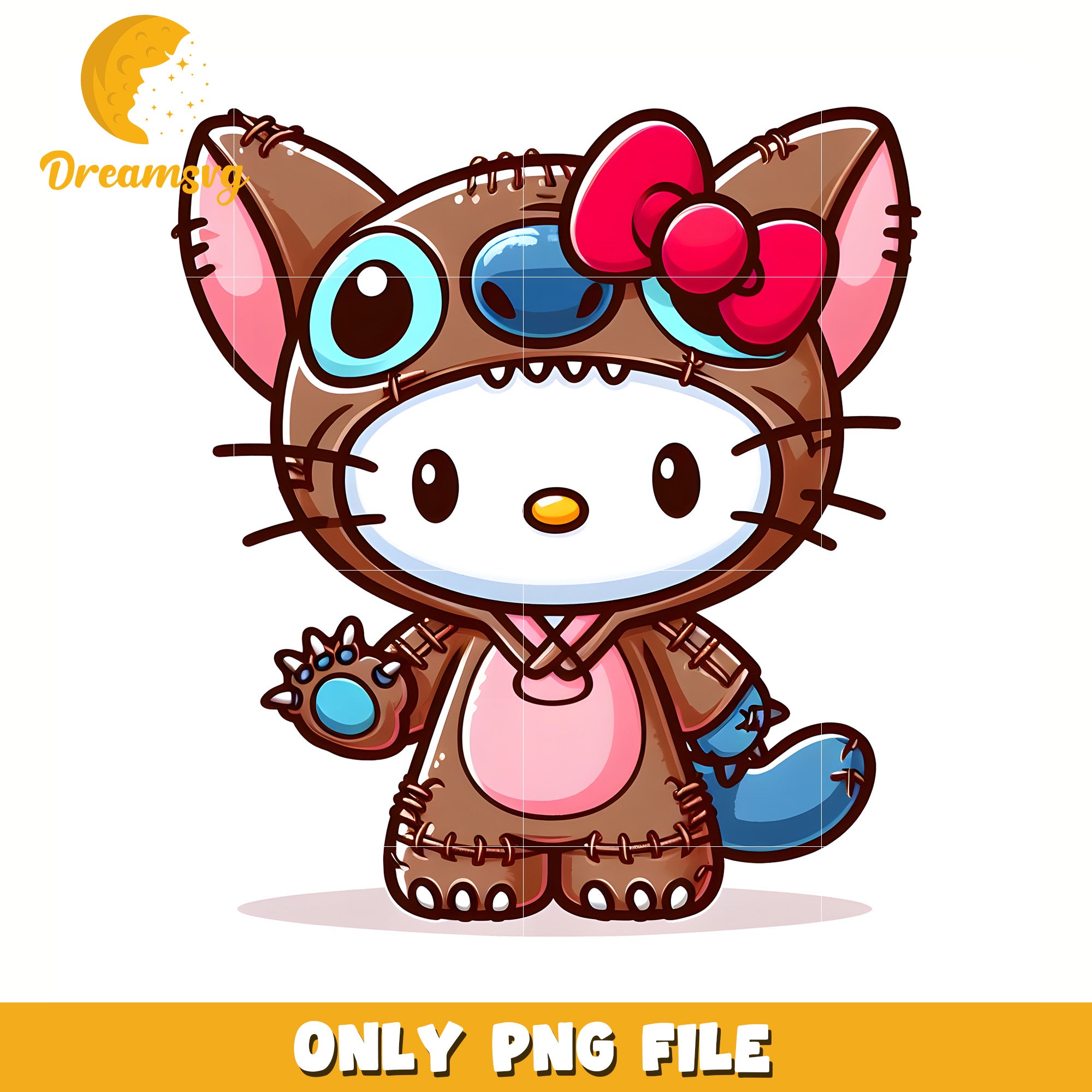 Funny brown stitch kitty png, hello kitty cartoon png, hello kitty character png