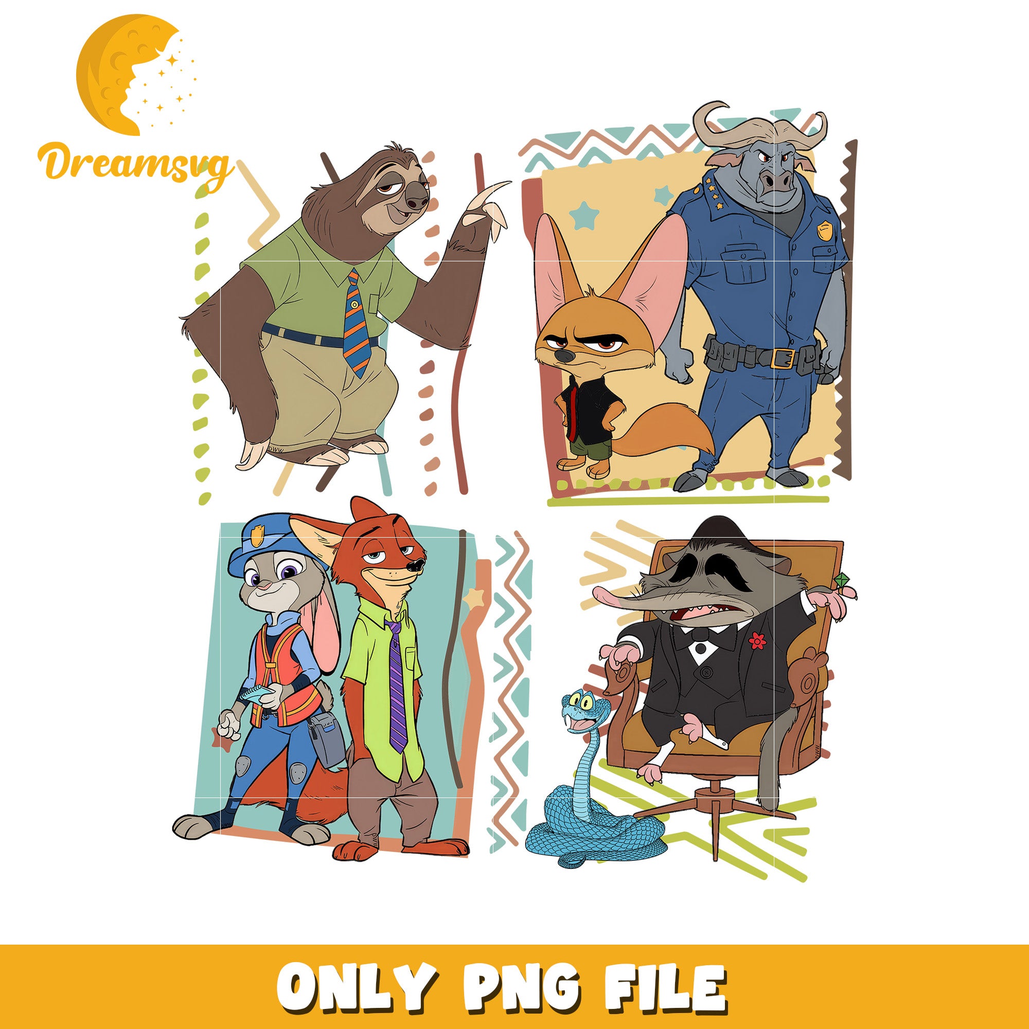 Funny characters png, zootopia funny png, zootopia design png